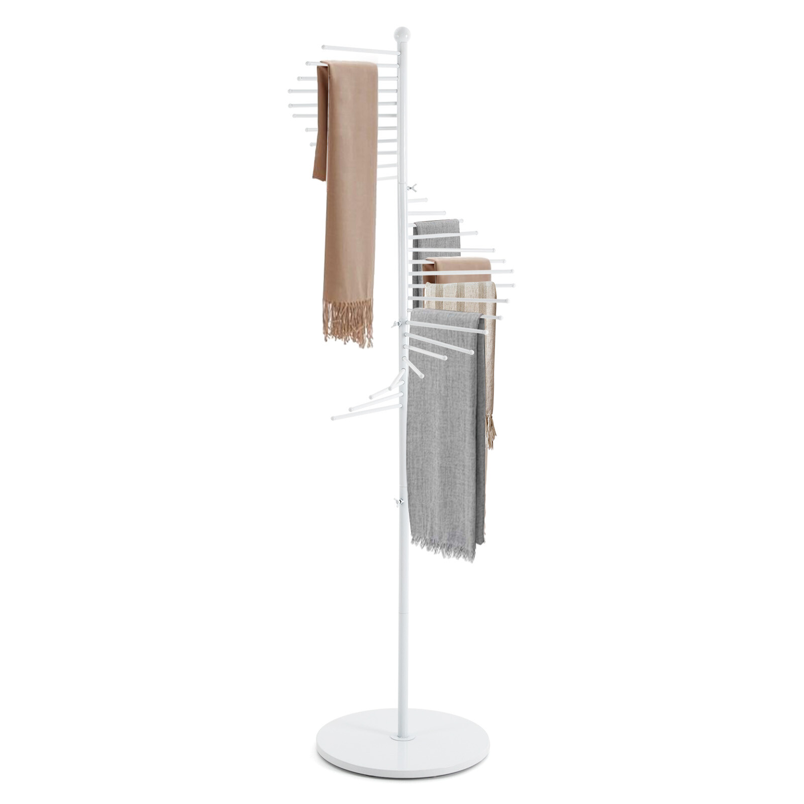 Freestanding Retail Racks White Scarf Display Rack For Scarves Clothes Towls