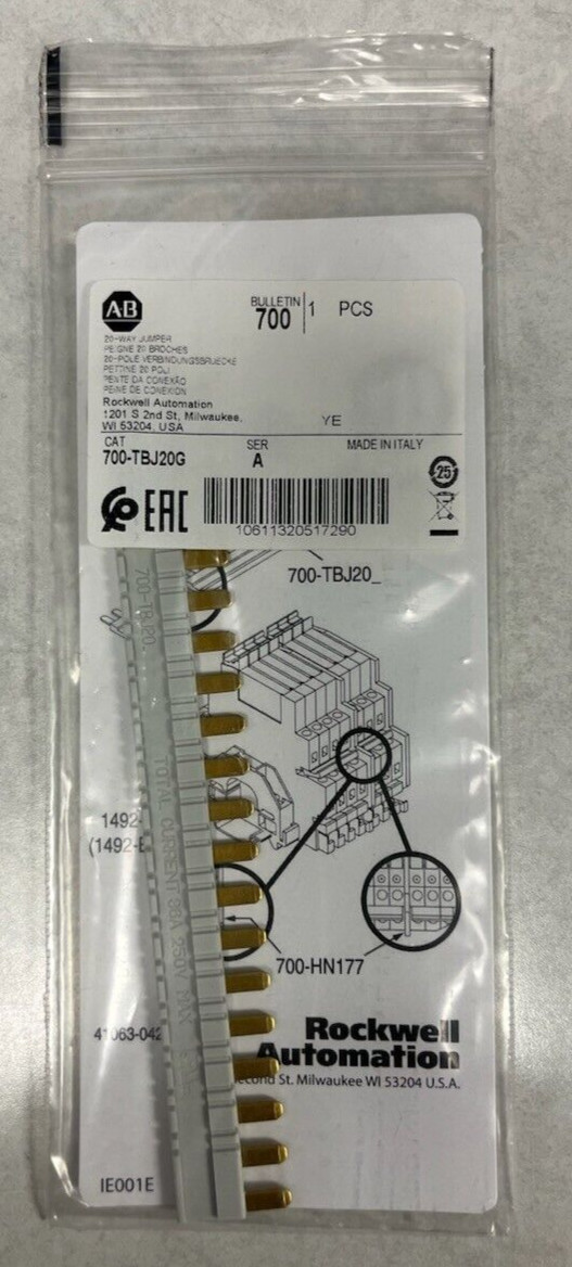 700TBJ20G – Allen Bradley, 20 way jumper (700-TBJ20G)