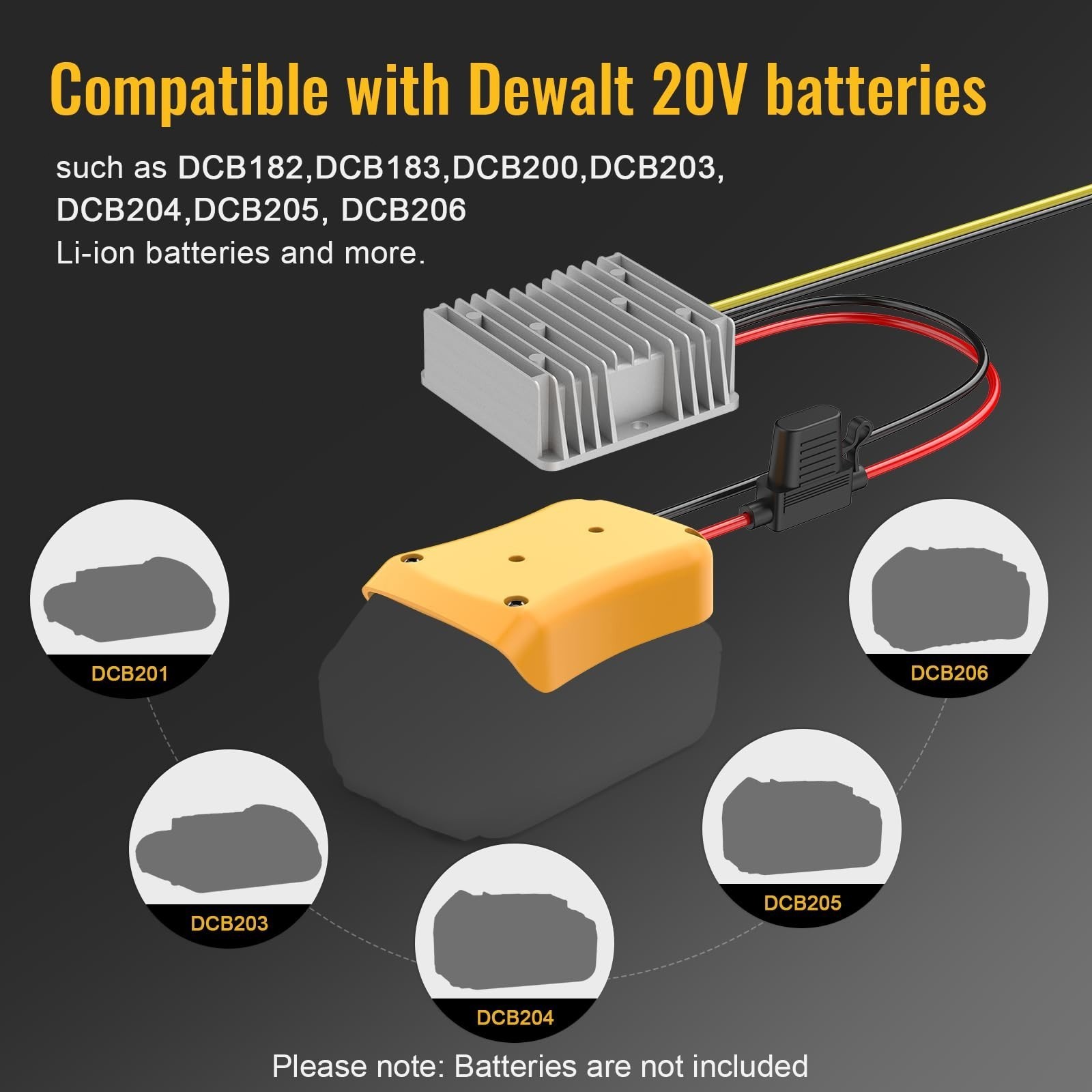 20V to 12V 20A Step Down Converter Adapter Compatible with Dewalt 20V Regulator