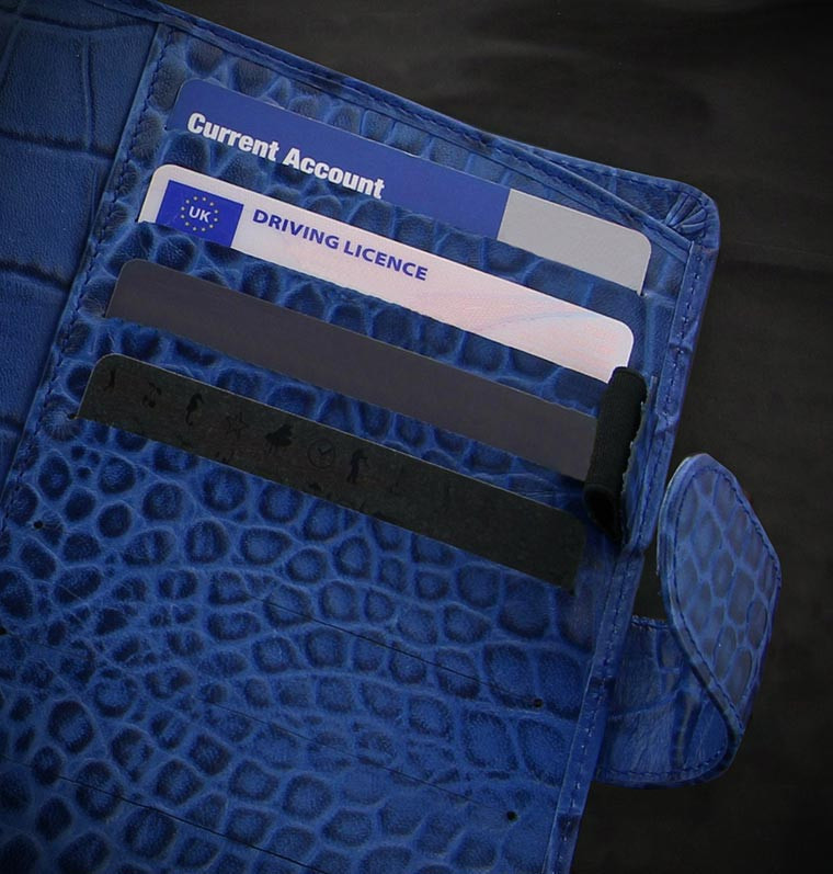 NEW Filofax Personal Classic Croc Organiser Planner Diary Indigo Leather -026008