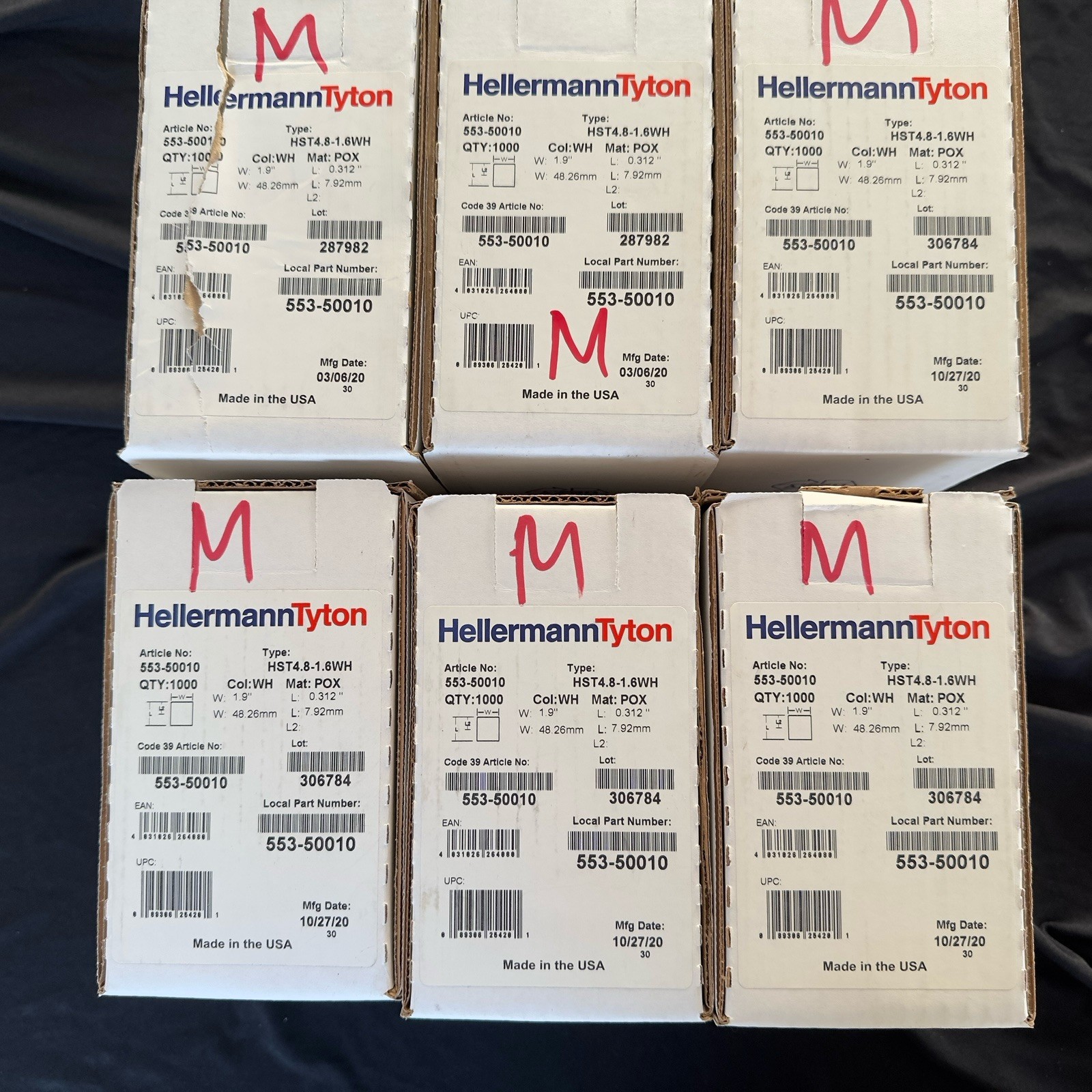 HellermannTyton Label Tape HST4.8-1.6WH White 1.9 in 553-50010