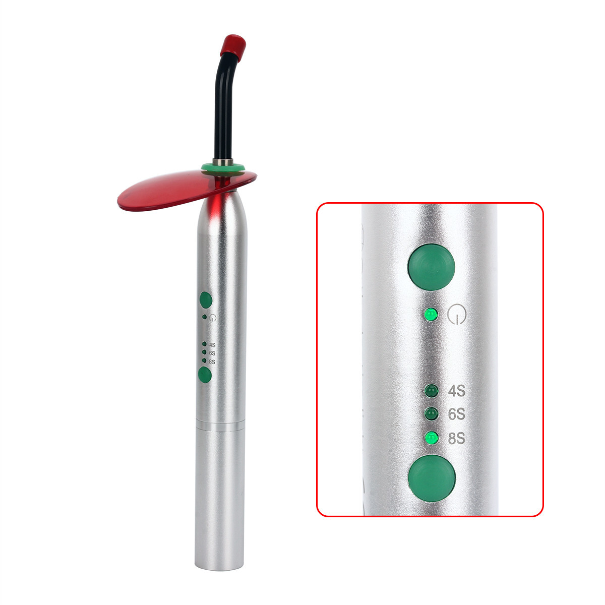 Lámpara luz curado LED inalámbrica dental Ortodoncia Curación rápida 2700m/cm2