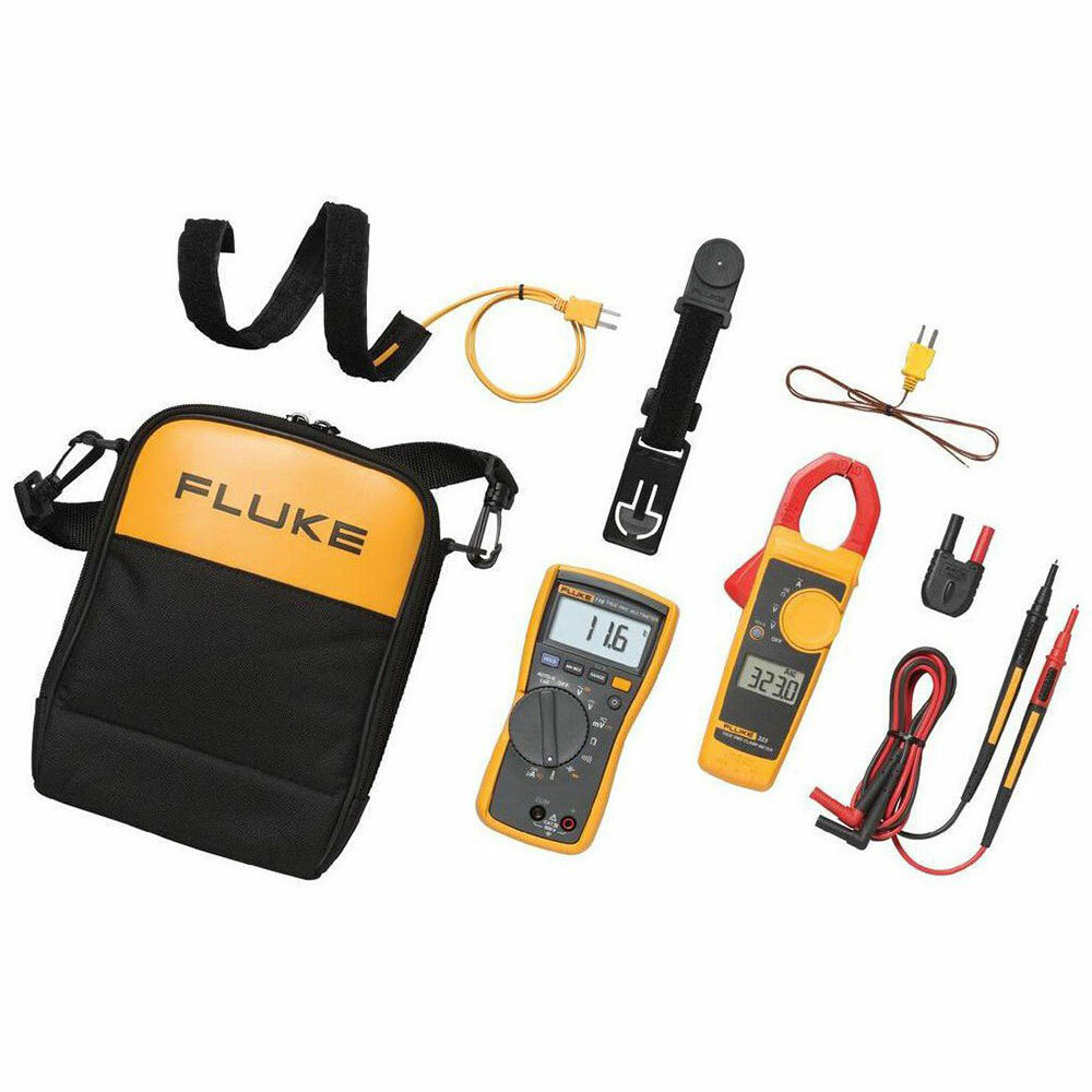 Fluke 116/323 KIT HVAC Compact Multimeter & Clamp Meter Combo Kit, 9V Alkaline