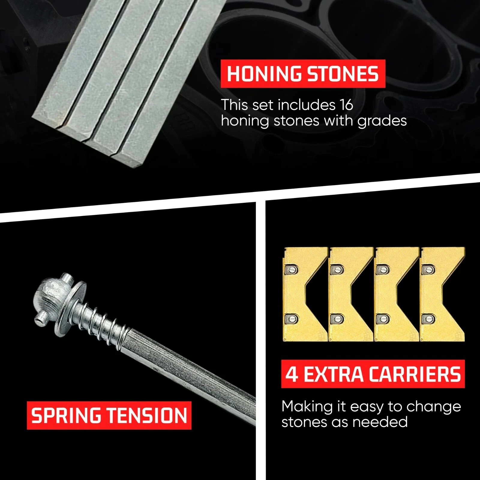 New Cylinder Engine Hone Kit 34mm To 60mm Honing Machine + 4 Set Honing Stones