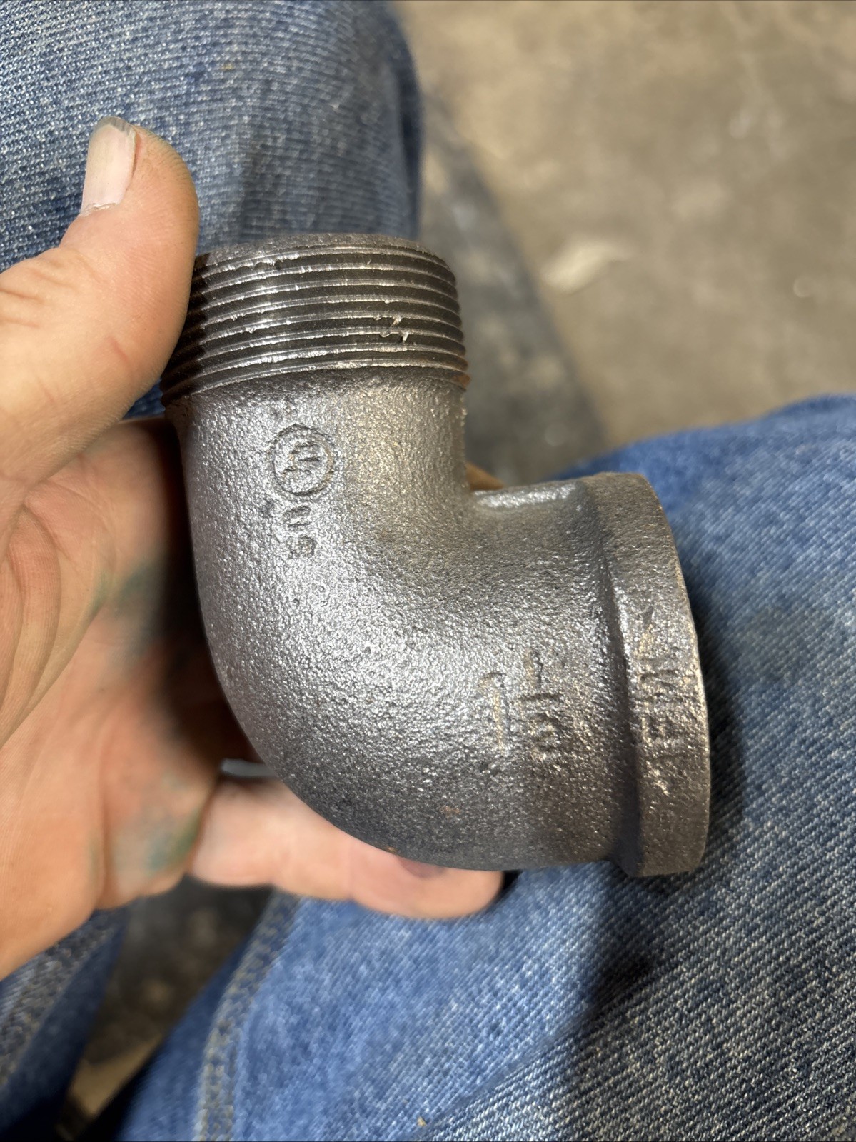 1-1/2″ BLACK MALLEABLE IRON STREET 90 ELBOW DEG 90° ELBOW fitting pipe npt