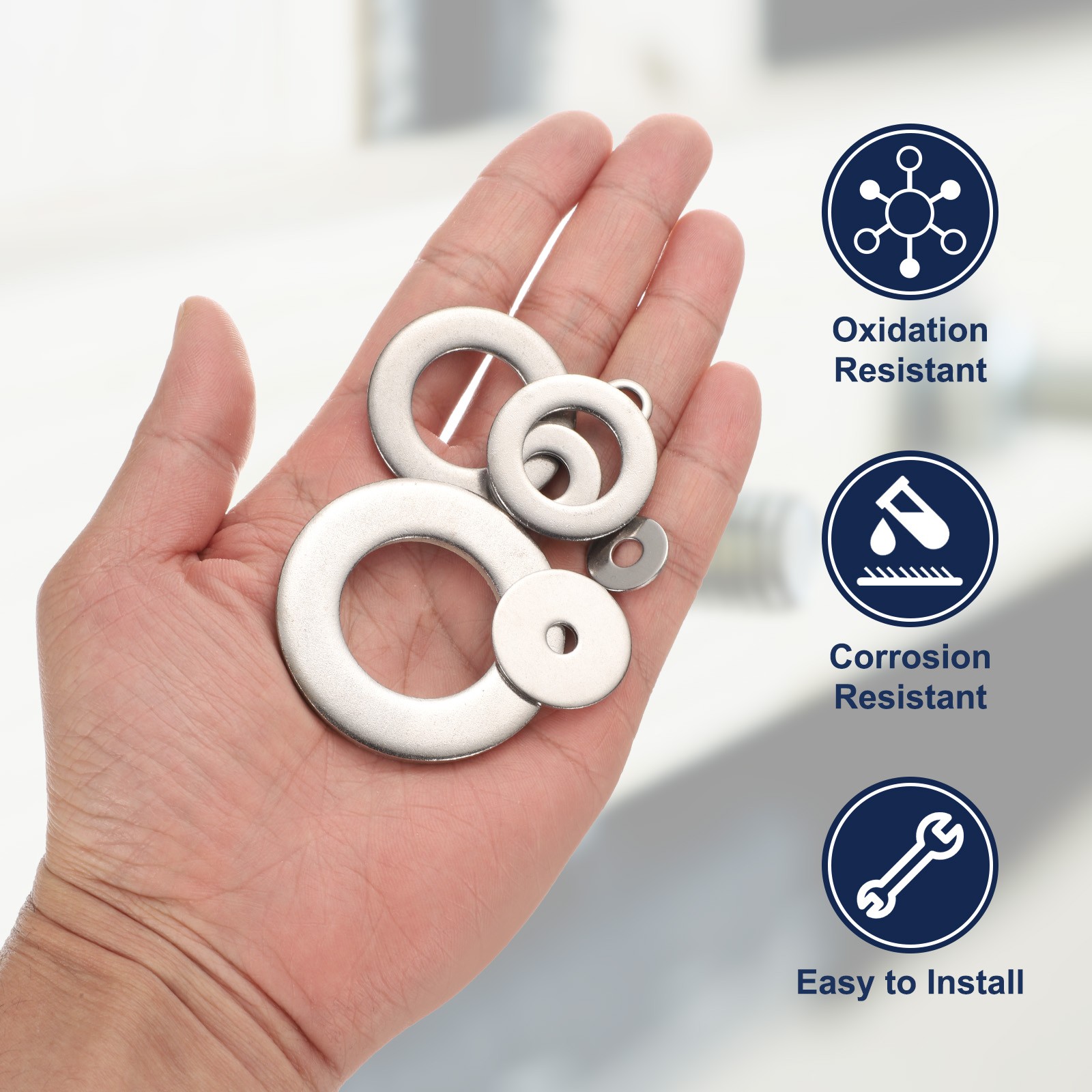 200Pcs M3 Flat Washer for Screw Metal Washers 3mm ID x 10mm OD x 1mm Thick