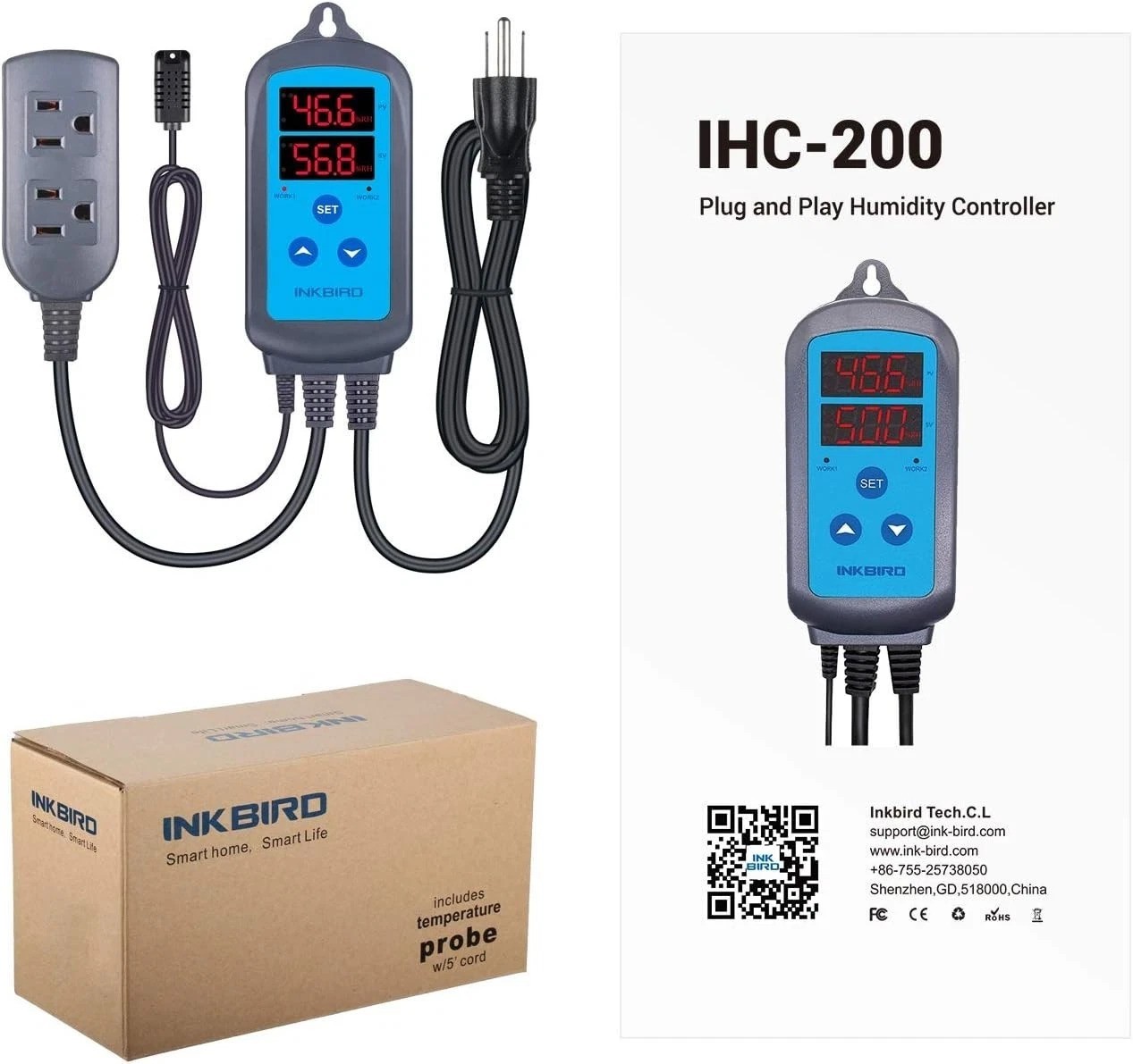 Pre-Wired Humidity Controller with Probe – Perfect for Greenhouses and Reptiles