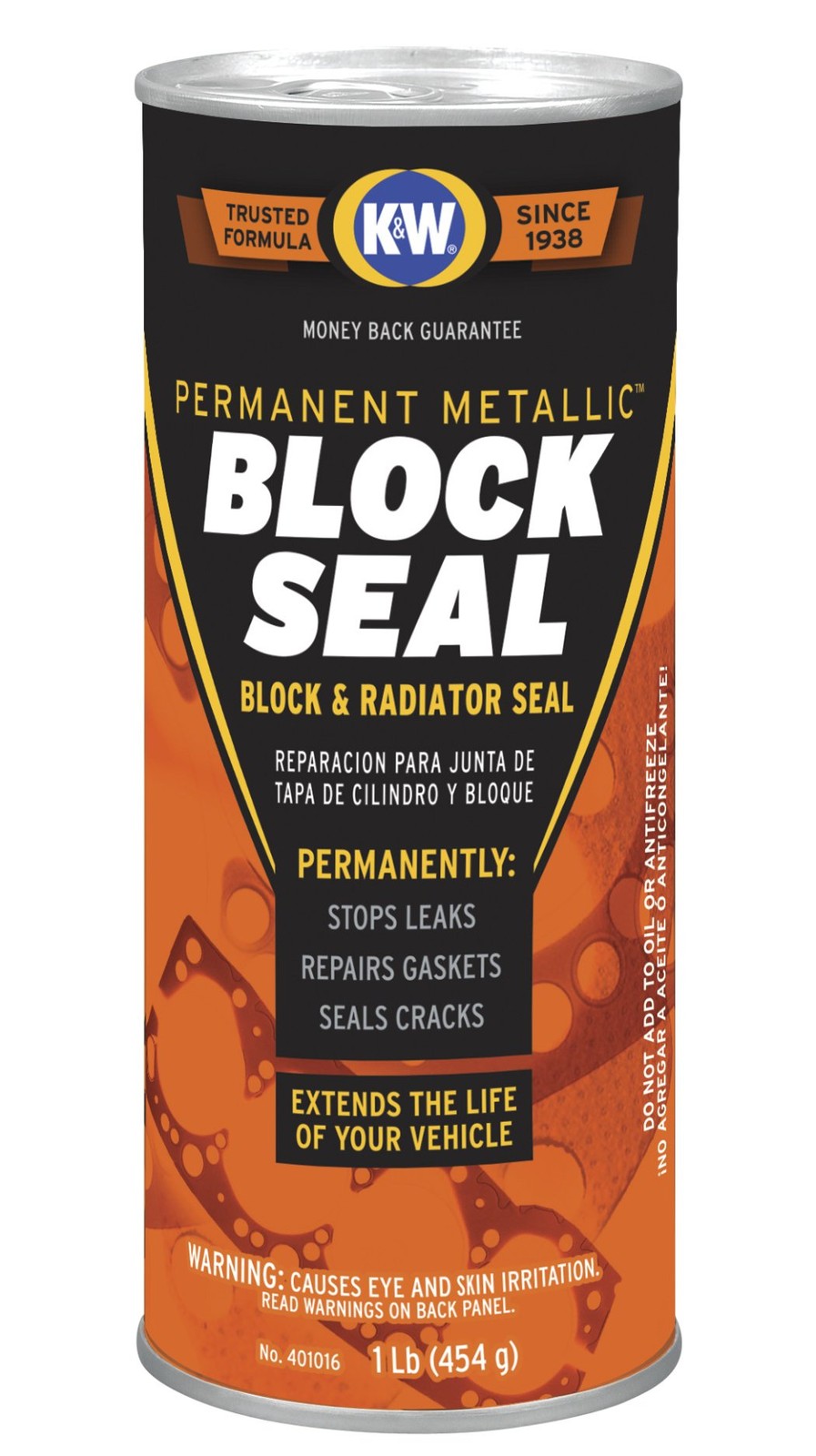K&W 401016 Block Seal Permanent Metallic™ Block & Radiator Seal – 16 Oz