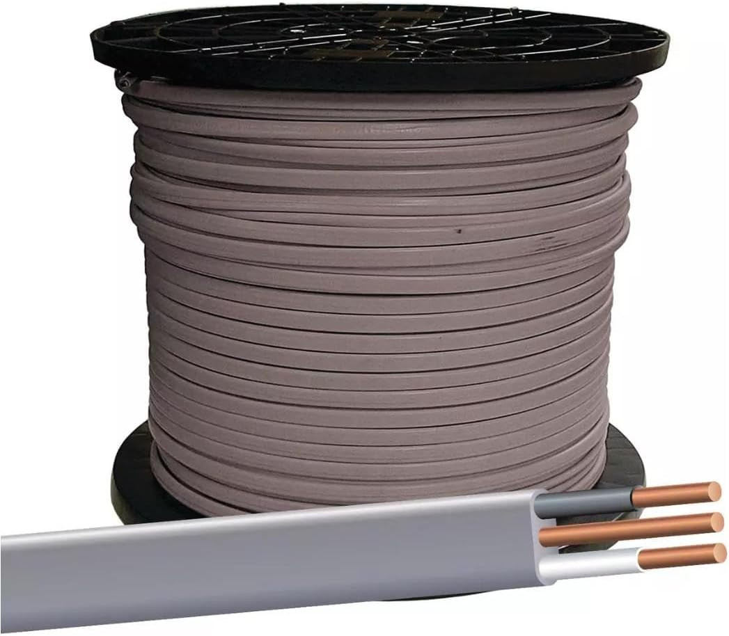 12/2 UF B Wire with Ground, 100 Ft, Gray Solid Copper Direct Burial Cable for Ou