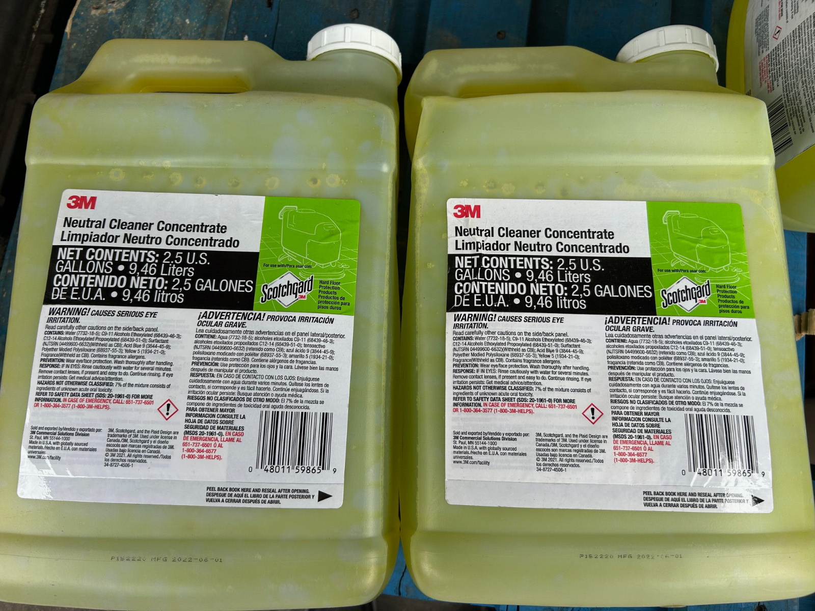 3M Neutral Cleaner Concentrate 2x 2.5 gallons 8659 ScotchGard hard floor protect