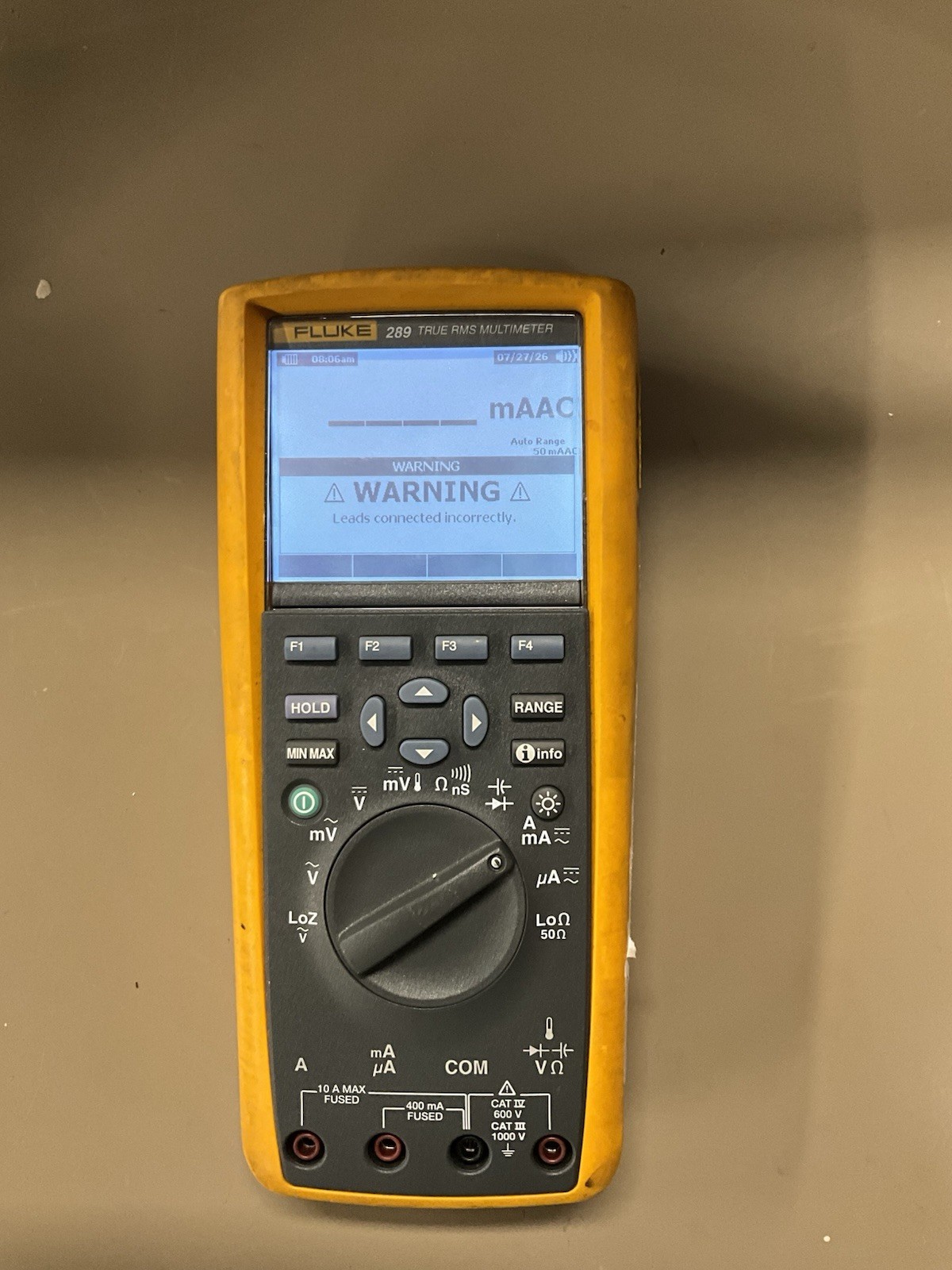 FLUKE 289 TRUE RMS MULTIMETER NO LEADS POWERS ON