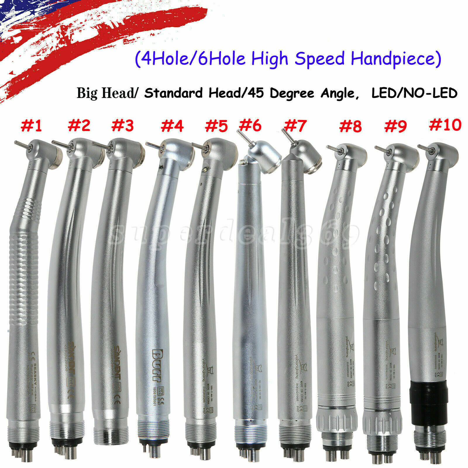 NSK Style Dental (LED Optic E-generator) High Speed Turbine Handpiece 2/4/6H Dr