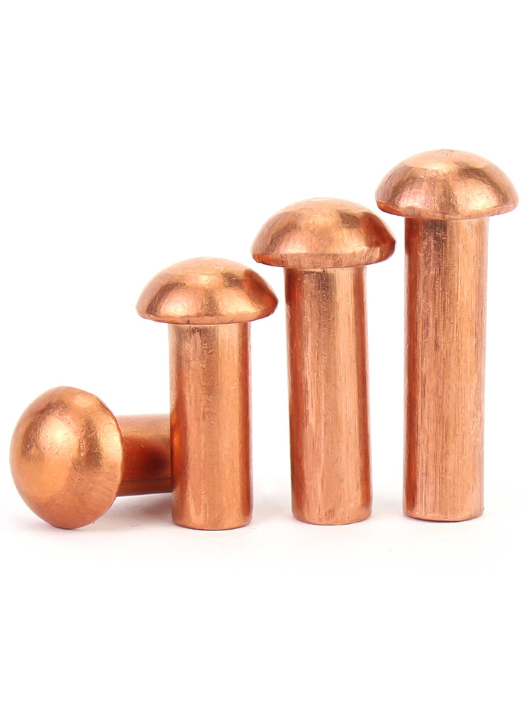 Solid Copper Round Button Head Rivets DIN660 1.5mm 2mm 2.5mm 3mm 4mm 5mm 6mm 8mm
