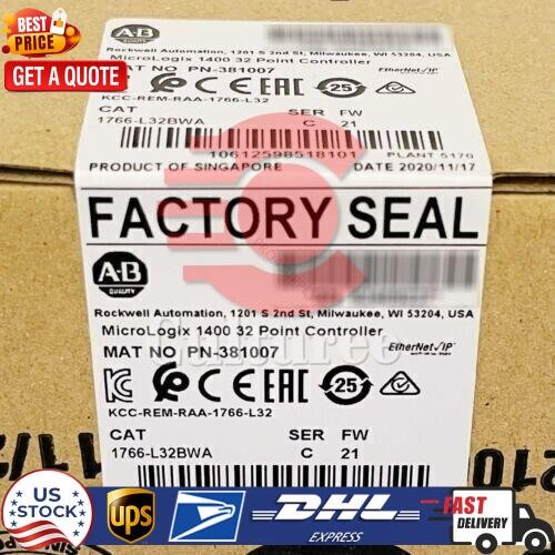NEW 1766-L32BWA MicroLogix 1400 32 Point Controller AB 1766L32BWA US Free Tax