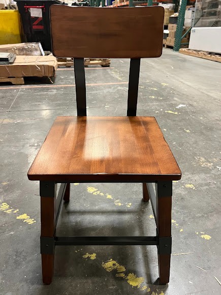 Lancaster Table & Seating Industrial Chair with Rustic Walnut Finish – 2ct