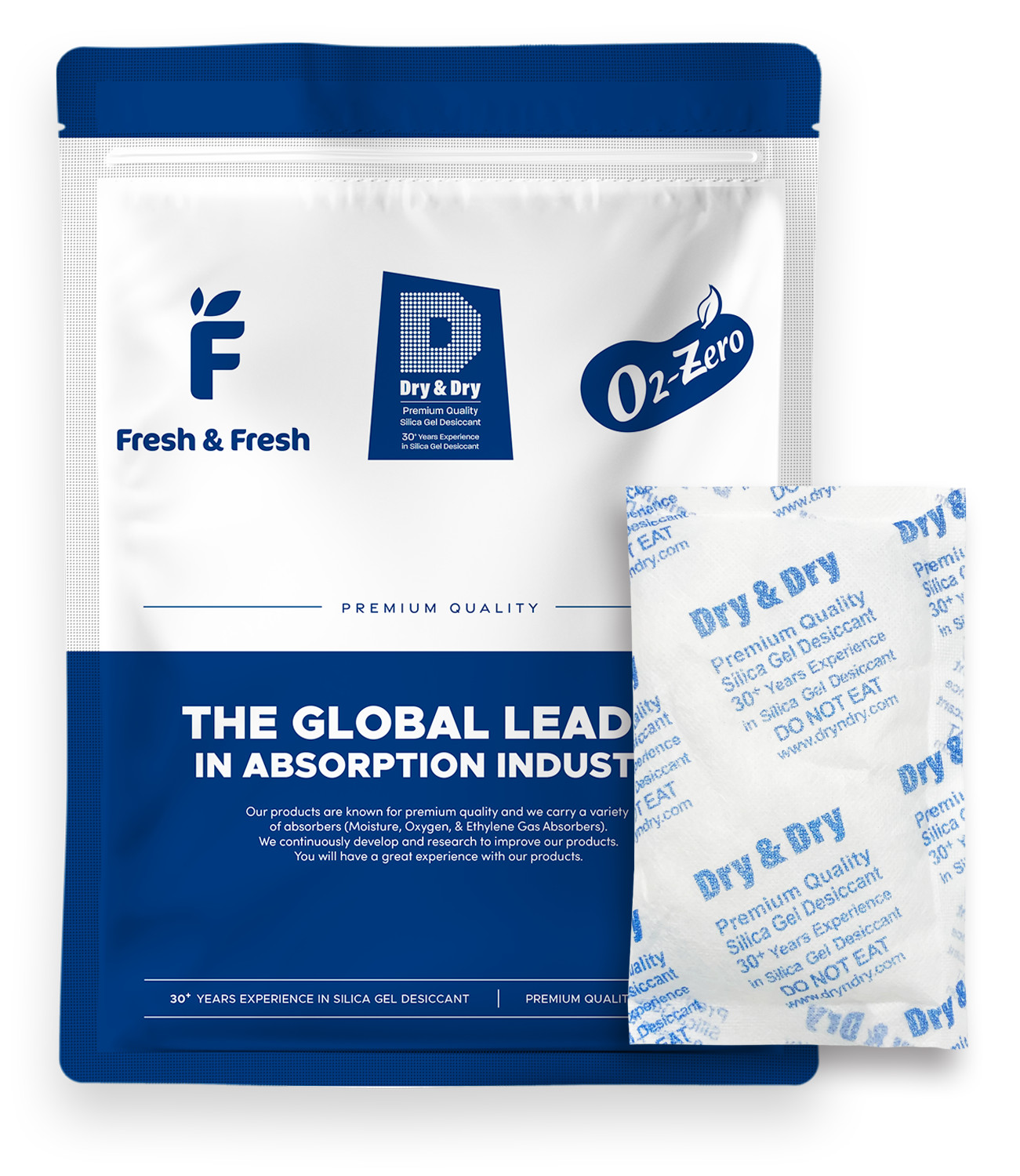 100 gram X 20 PK “Dry & Dry”High Quality Pure Reusable Silica Gel Packets