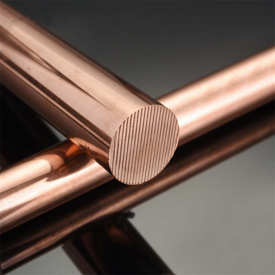 12mm – 100mm Dia T2 Purple Copper Round Rod Bar Electrode Rod Length 100-400mm
