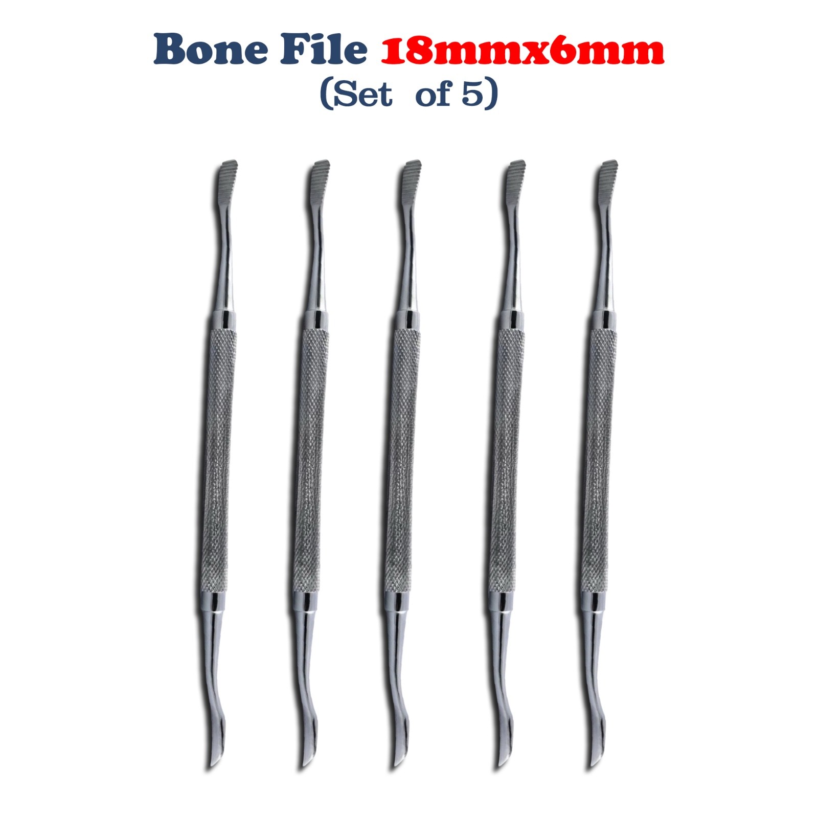 5 X Dental Bone File Miller Filler Cross-Cut-Straight Surgical Instrument CE