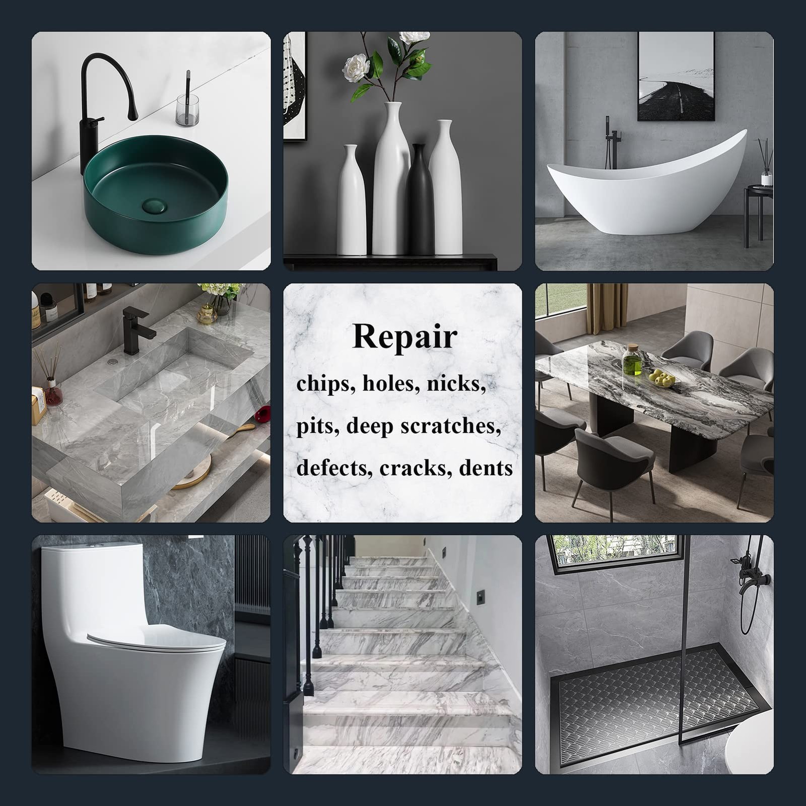 Tub, Tile and Shower Repair Kit (Color Match), Porcelain Repair Kit, Bathtub …