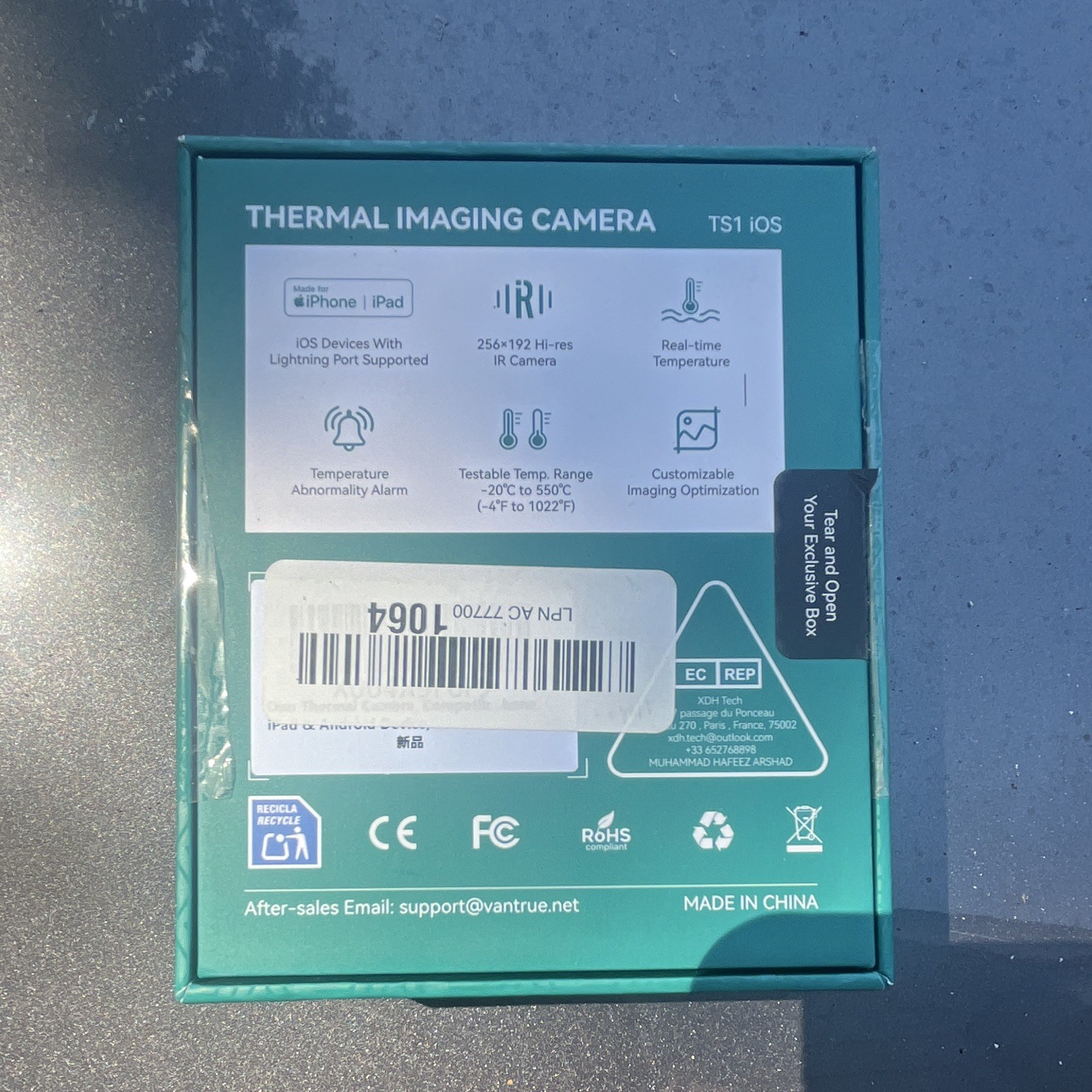 Vantrue TS1 iOS Thermal Imaging Camera for iPhone/iPad 256×192 w/ Case