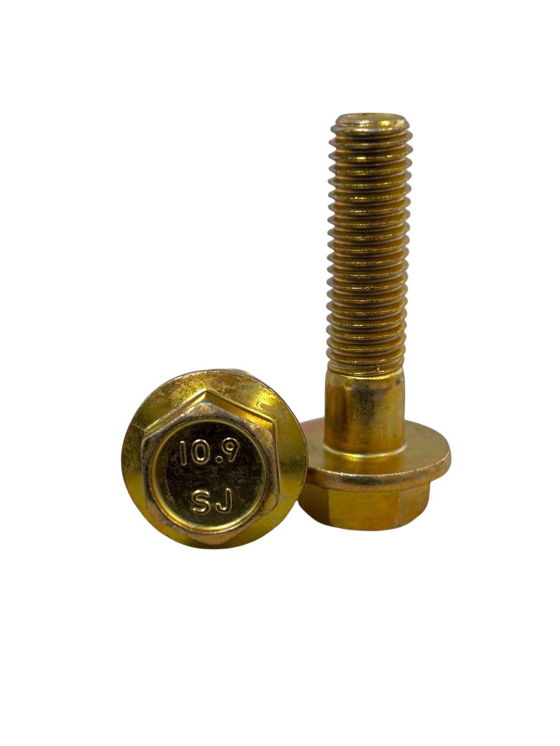 25 pcs M12-1.75×50 Hex Flange Frame Bolt Class 10.9 DIN 6921 Zinc Yellow