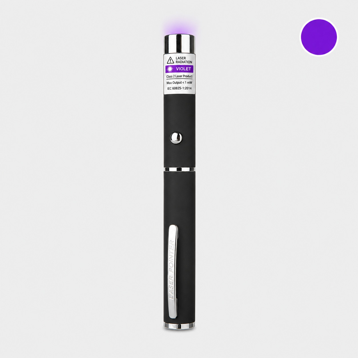 3 Pack Class II Presentation Laser Pointer Pens Red Green Violet 1mW AAA