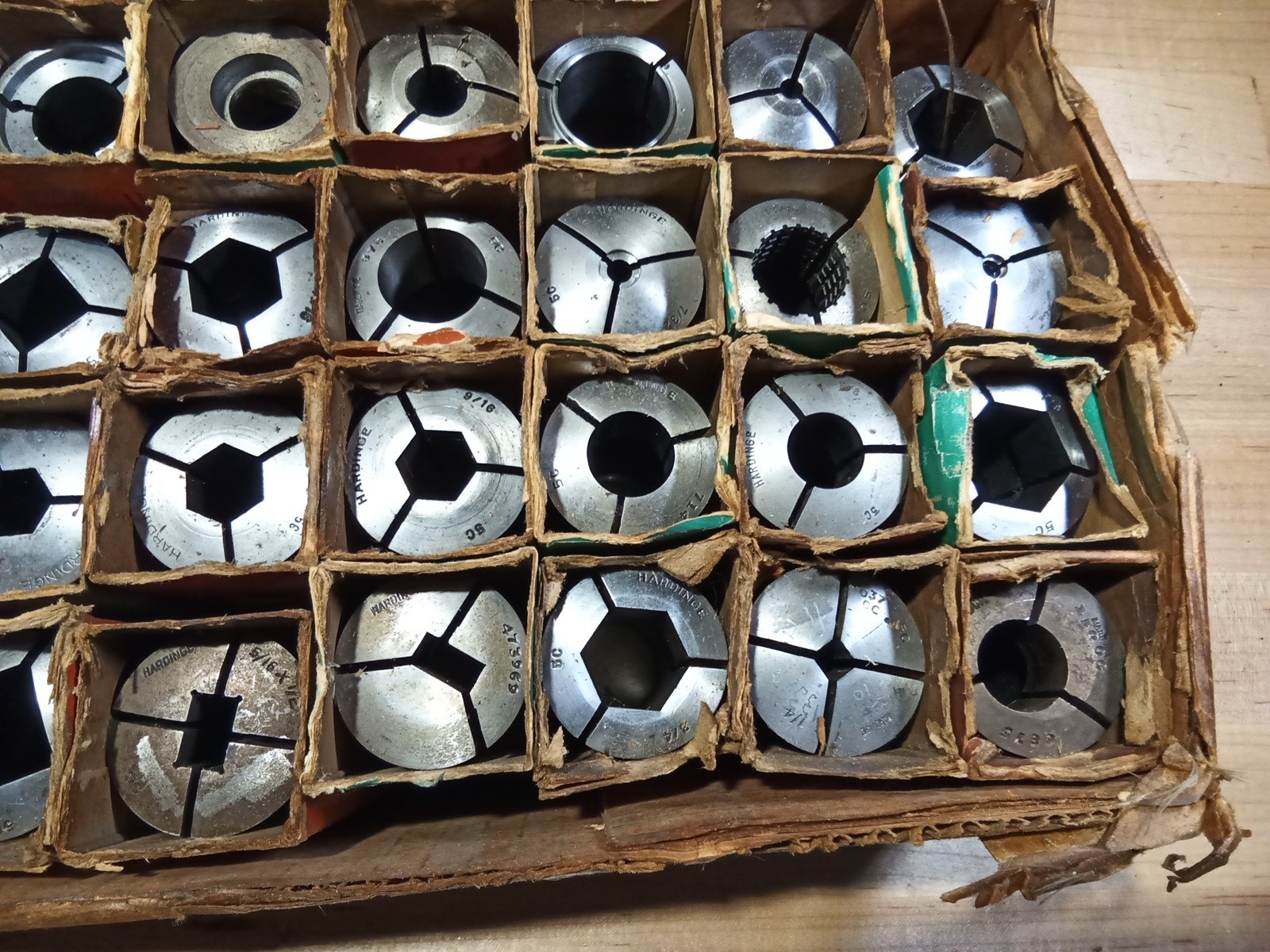 lot of 38 HARDINGE 5C COLLETS assorted used original boxes
