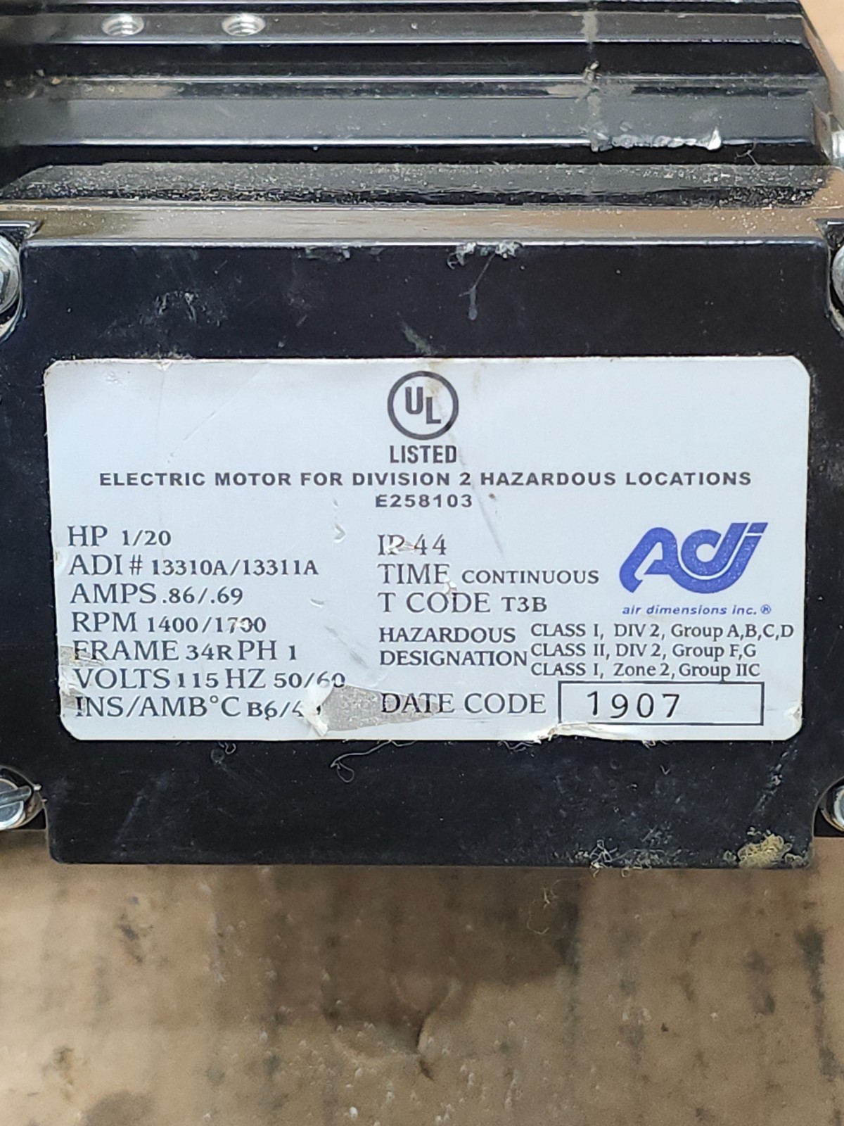 NEW NO BOX Dia-Vac Vacuum sampling pump HP 1/20, AMPS .86/.69, M161-GT-WA1-L