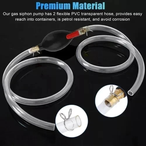 Siphon Hand Pump Portable Manual Car Fuel Transfer Pump for Gas Gasoline Petrol