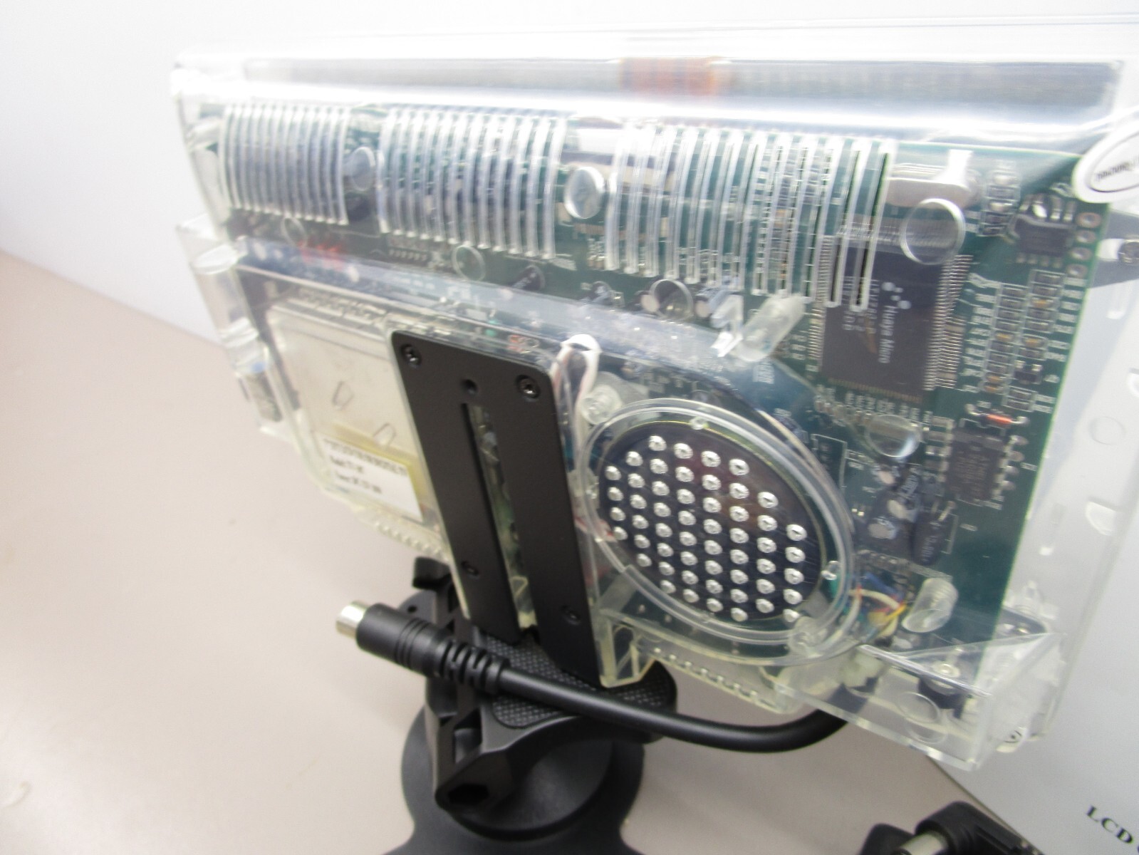 7″ LCD Color TV Receiver 12V with AV Cables Clear Case For Prison Jail Inmates
