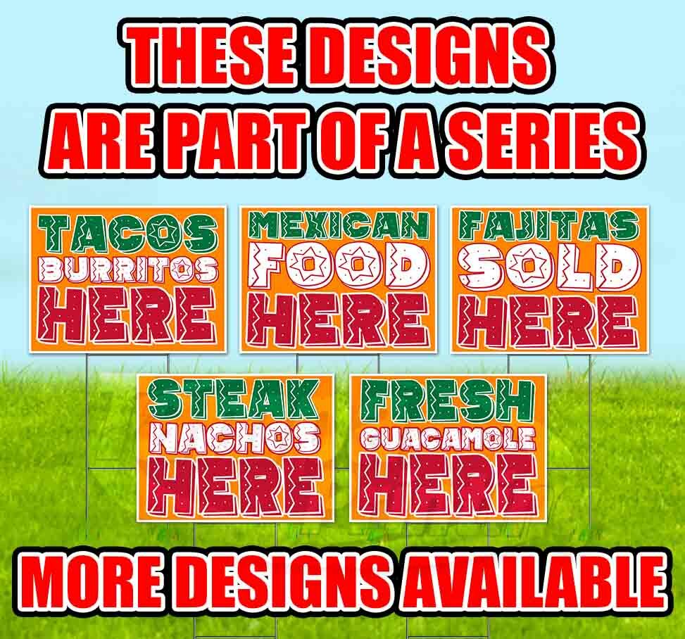 FAJITAS SOLD HERE Yard Sign Corrugated Plastic Bandit Lawn Decoration USA