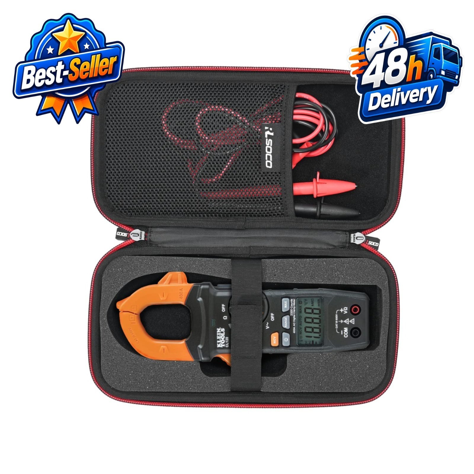 Hard Case for Klein Tools CL120/CL390/CL490 Digital Clamp Meter
