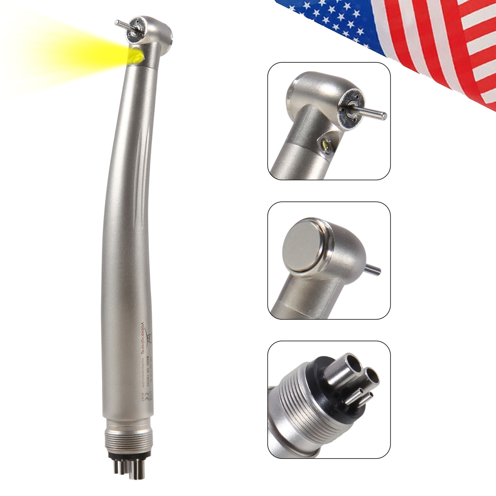 10pcs Dental Fiber Optic LED E-generator High Speed Handpiece 3 Spray 4 Hole st