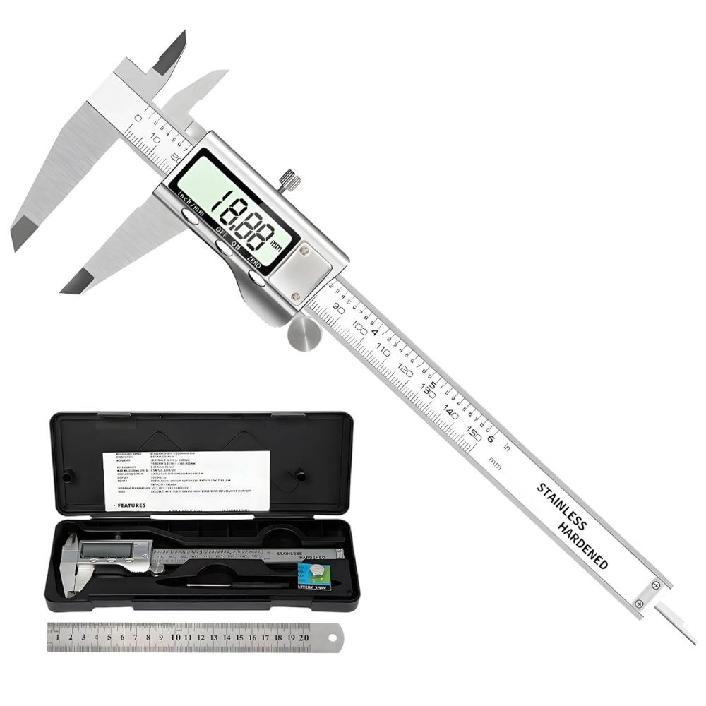 6″ 150mm Digital Caliper Electronic Micrometer LCD Measuring Tool with Fraction