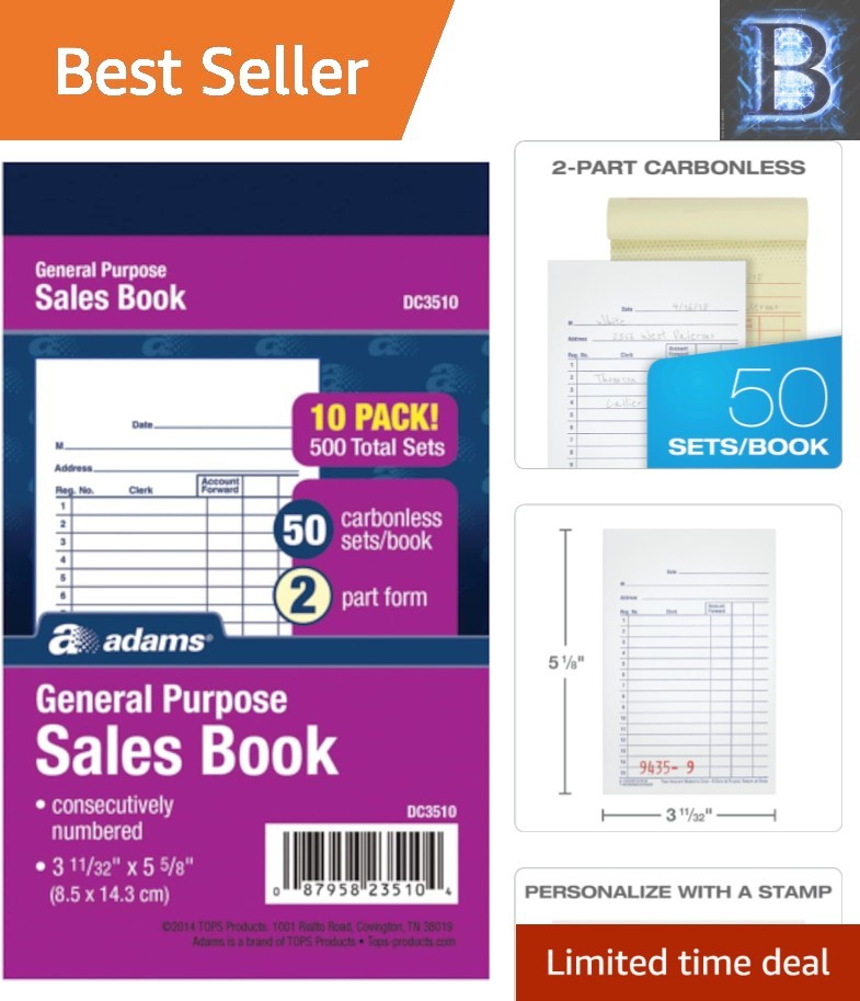 2-Part Carbonless Sales Books, 50 Sets Each, Perfect for On-the-Go Transactions