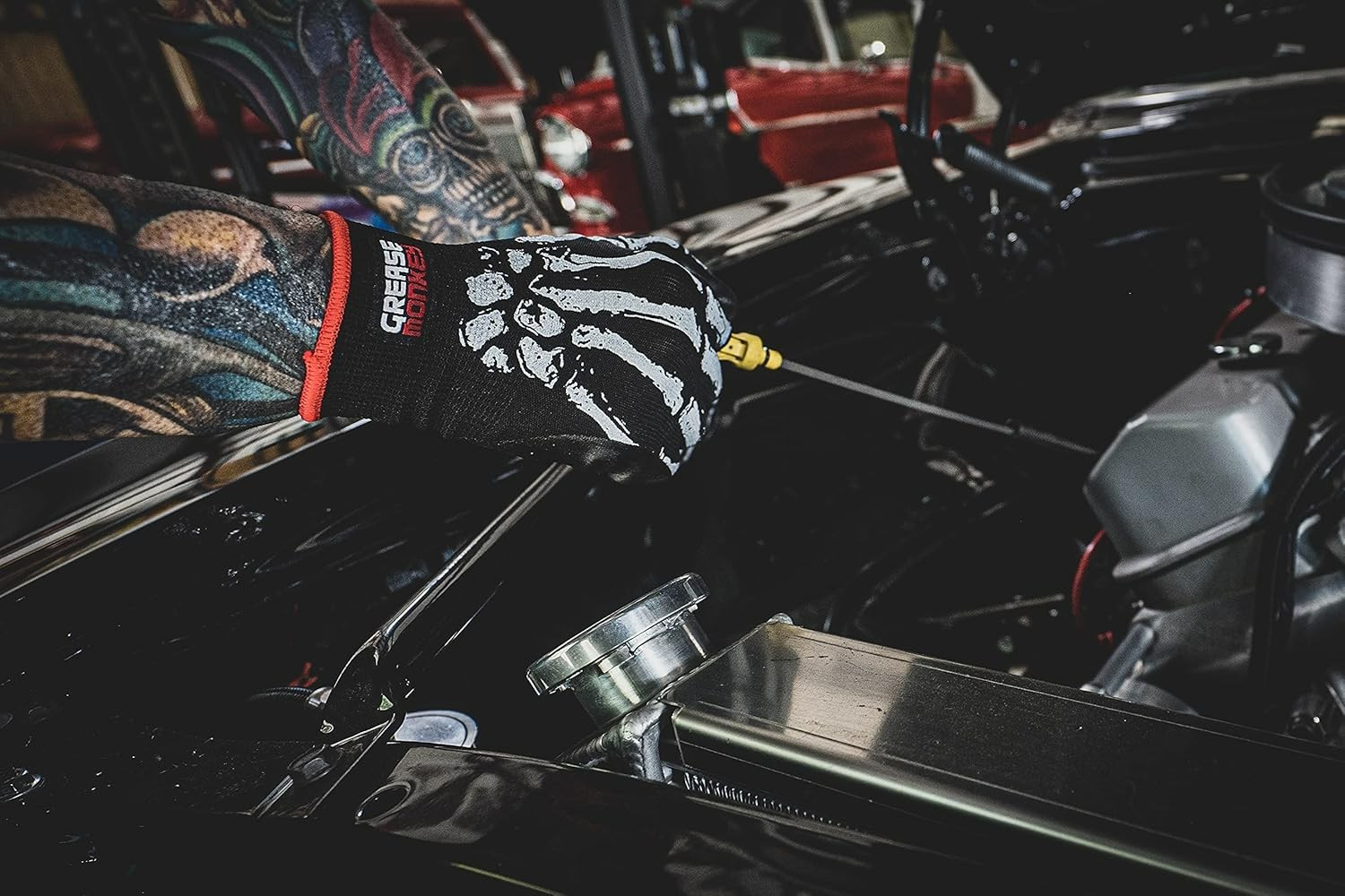 Grease Monkey Bone Series Foam Nitrile Mechanic Gloves with Grip