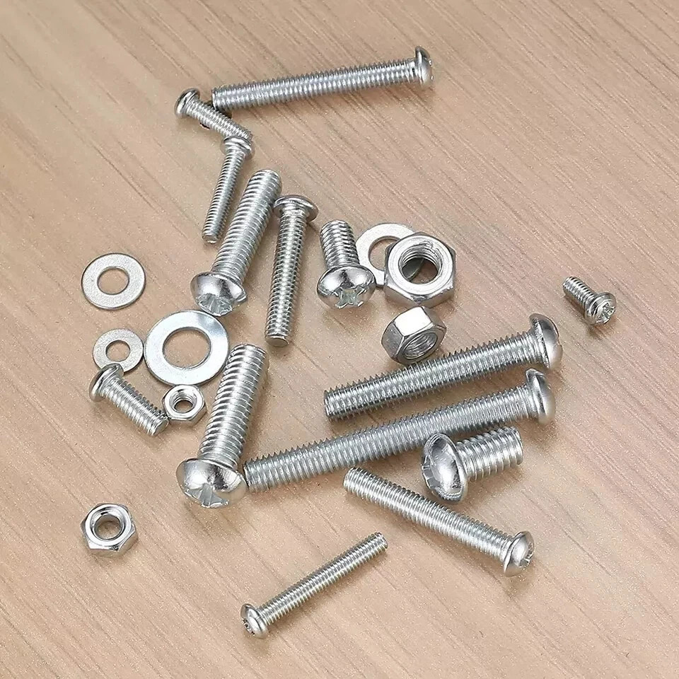 1080 Pcs Screws Bolts & Nuts Assortment Kit Metric Machine Pan Head Hex Phillips
