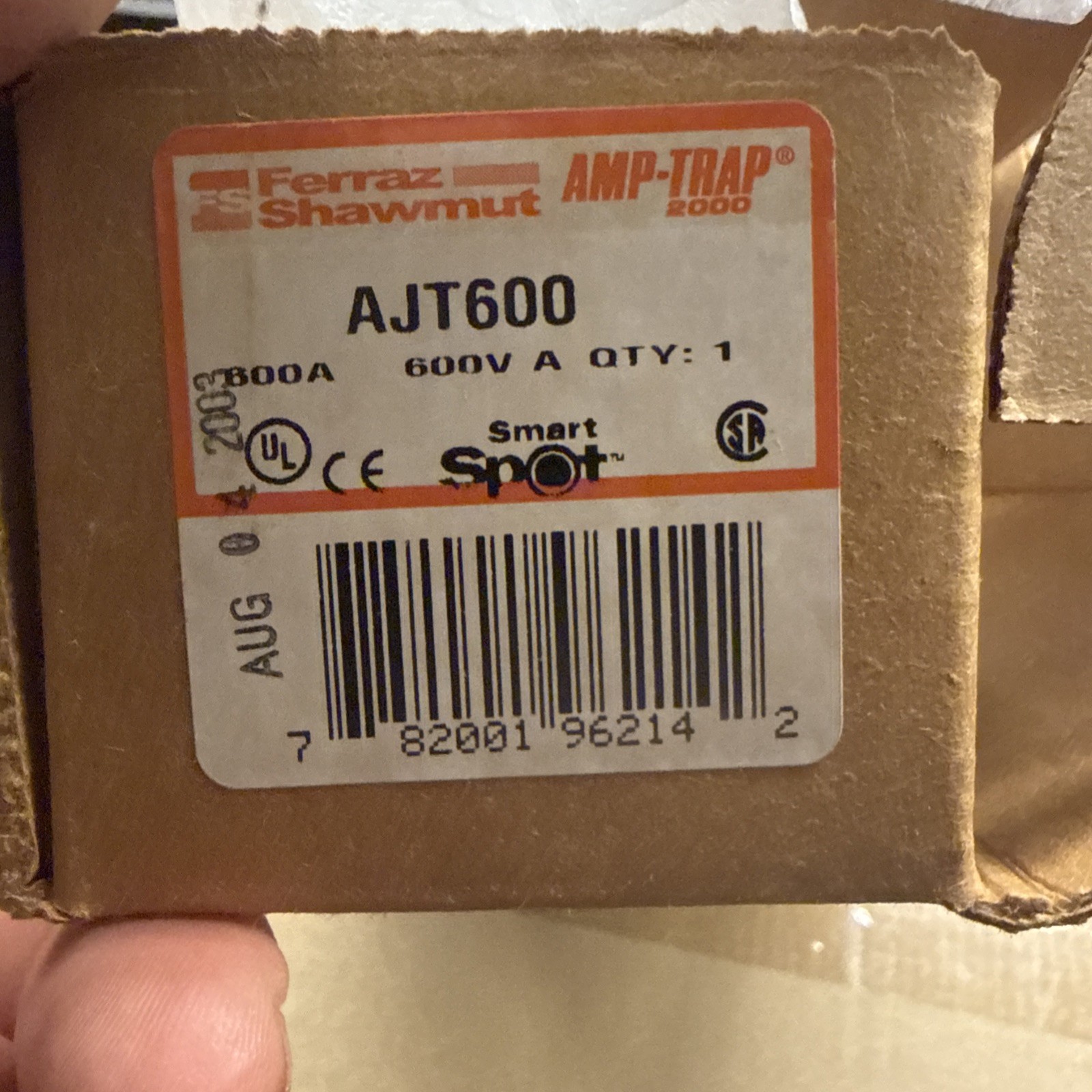 Mersen / Ferraz Shawmut AJT600 600 Amp 600V Electrical Fuse Time-Delay