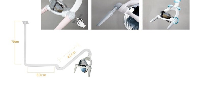 10W Ceiling Mounted Oral Light Dental Operating Lamp 6 LED Lens Light With Arm
