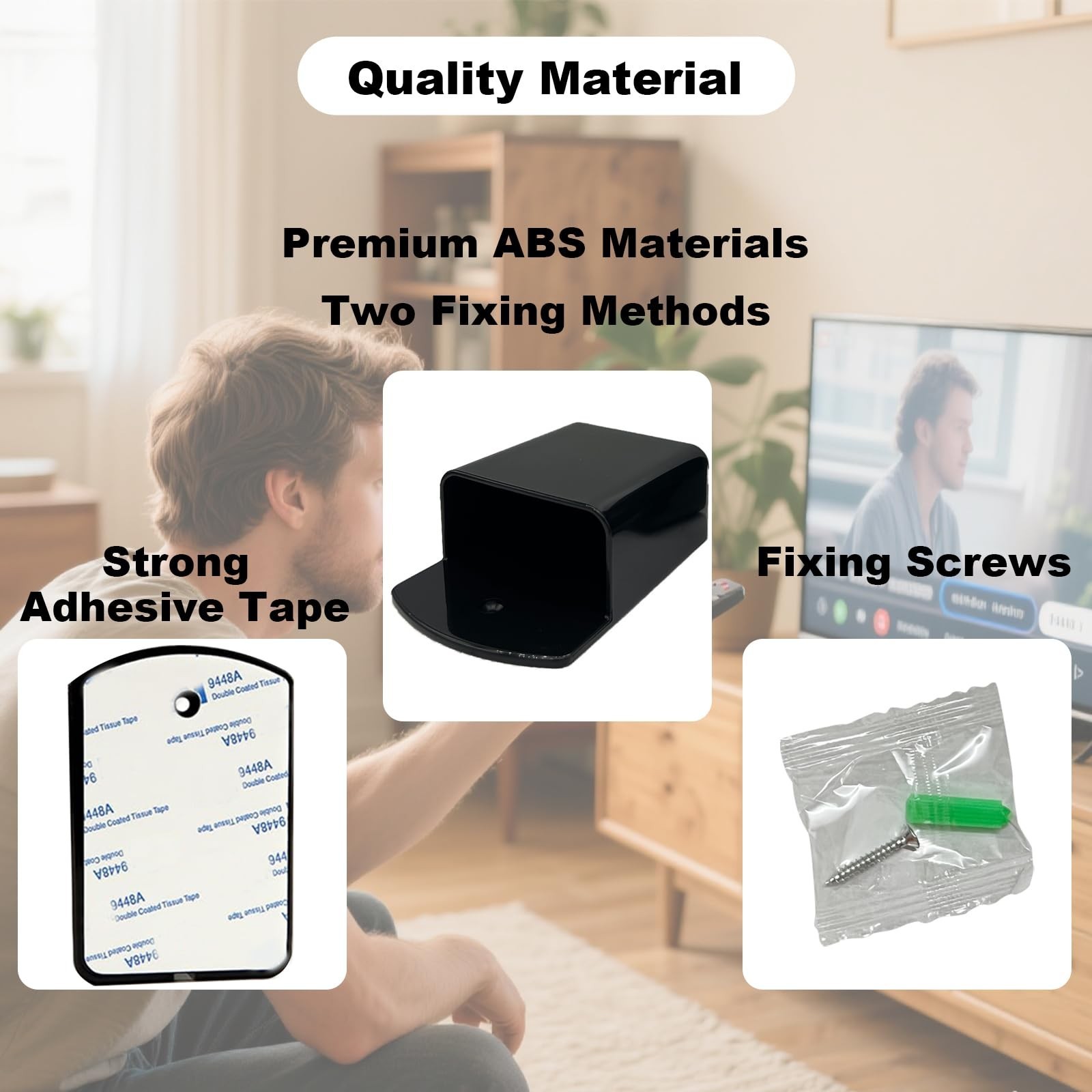 2Pcs Remote Holder Wall Mount, Remote Control Holder for AC TV, Wall Mount Bo…