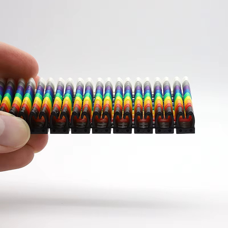 150/100Pcs Cable Markers Colourful C-Type Marker Number Tag Label for 2-3Mm Wire