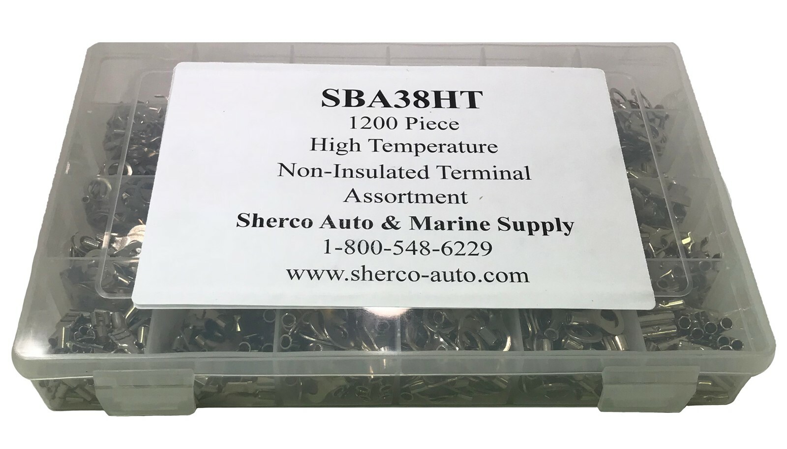 1200 Piece High Temperature Non-Insulated Wire Terminal Connector Assortment Kit