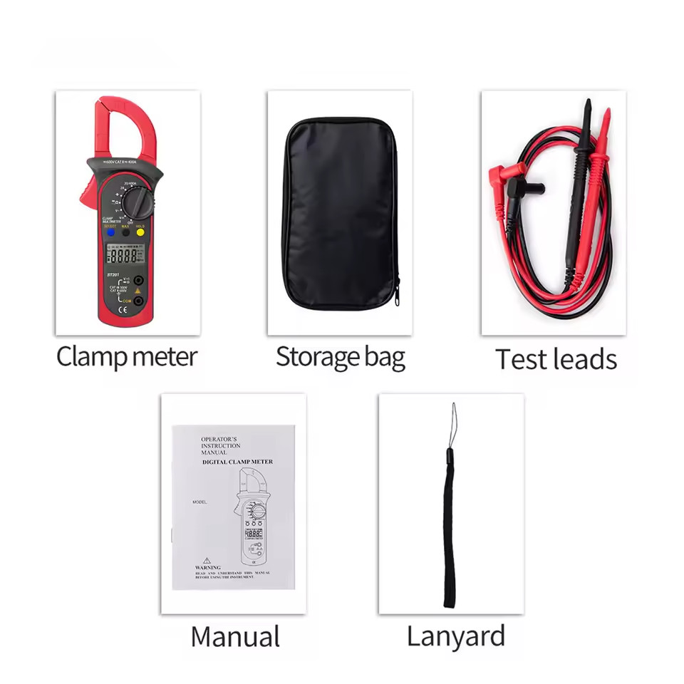 Digital Multimeter Tester AC Volt Ohm Amp Clamp Meter Auto Range LCD Handheld