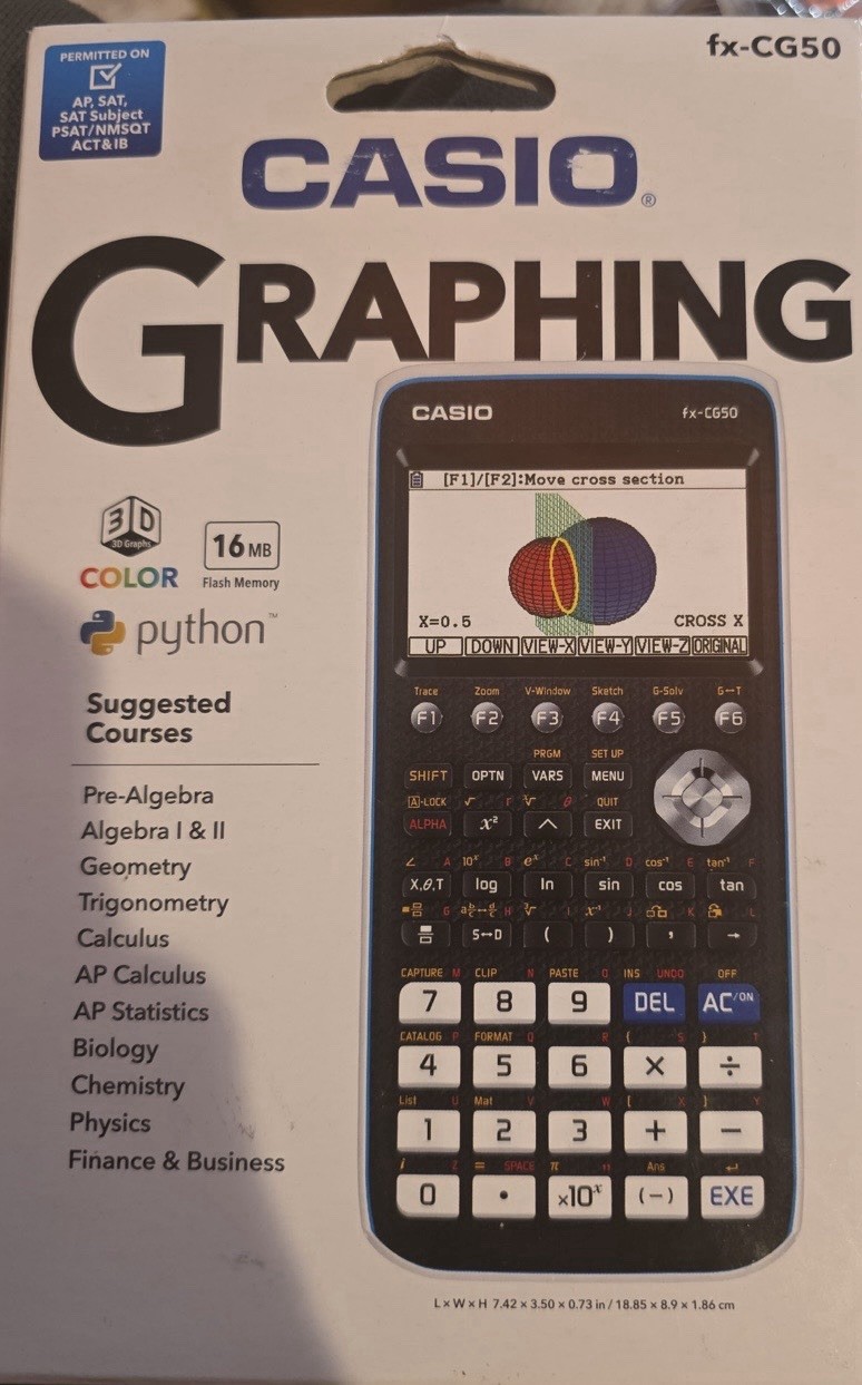 CASIO PRIZM FX-CG50 Color Graphing Calculator 3D Color Brand New