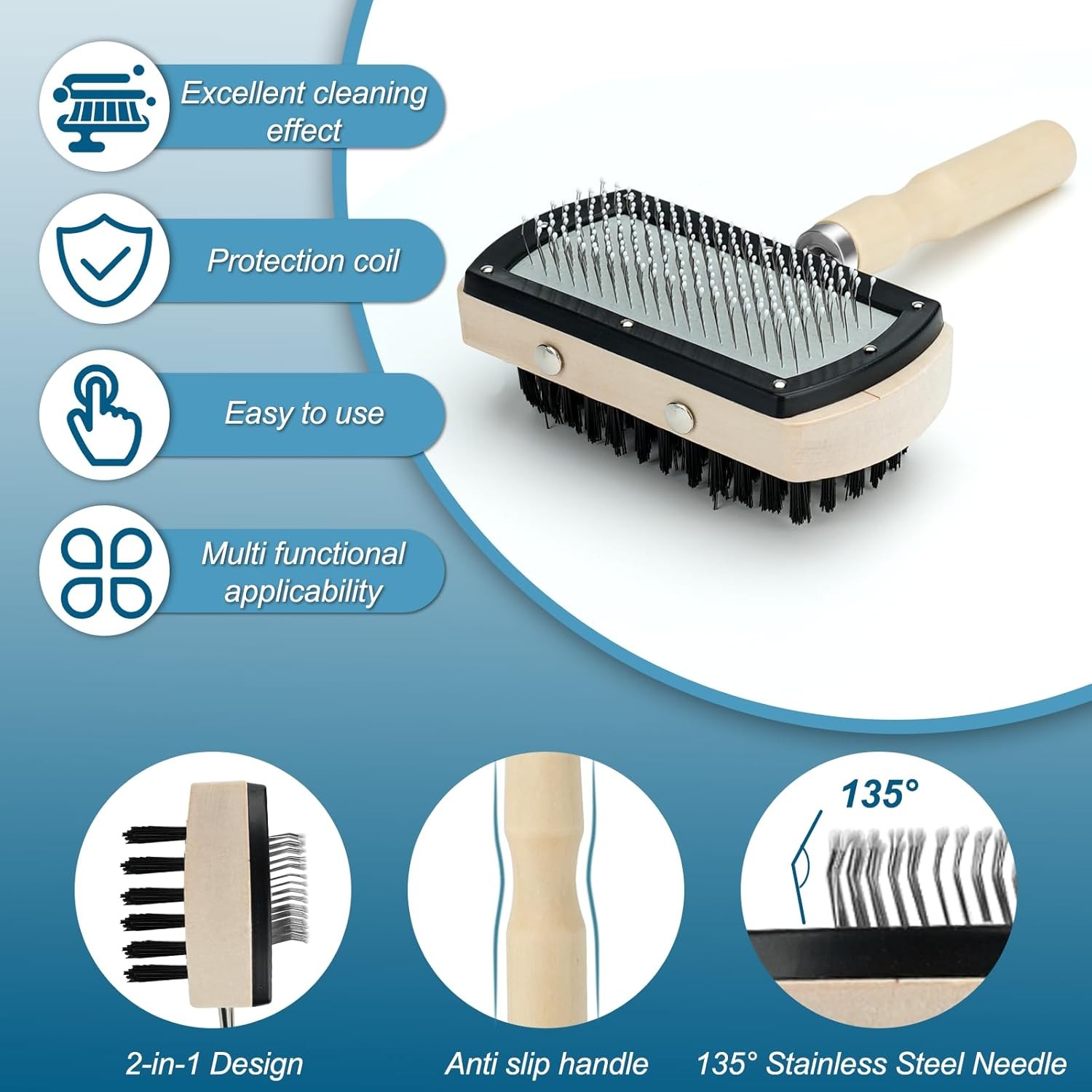 Air Conditioner Coil Cleaning Brush – Double Sided HVAC Brush AC Coil Cleaner Br