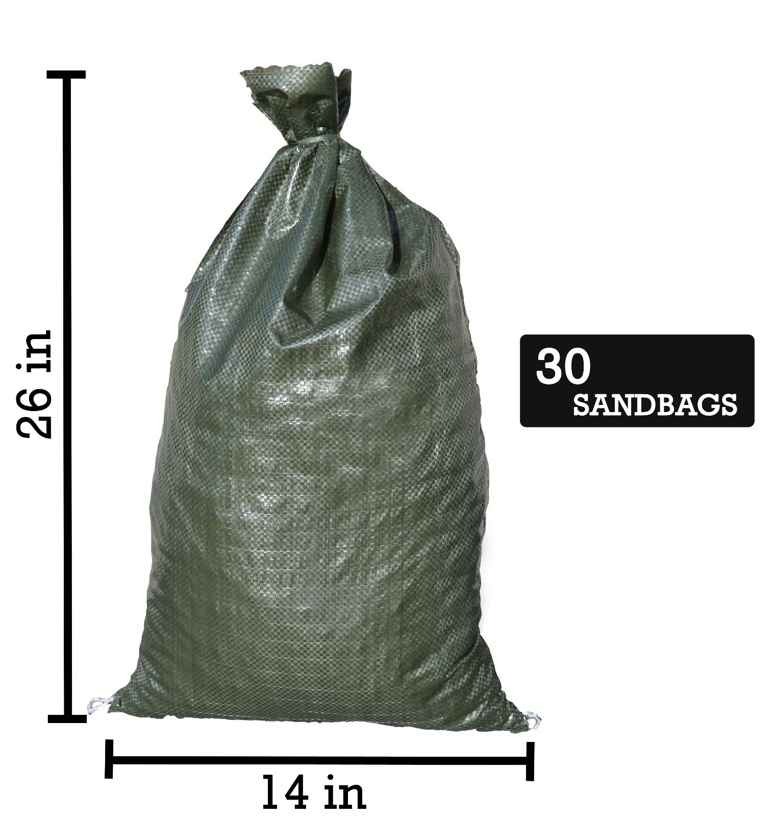 Sandbaggy 30 Green Empty Sandbags For Flooding -14×26 Sandbag Sand Bags Bag Poly