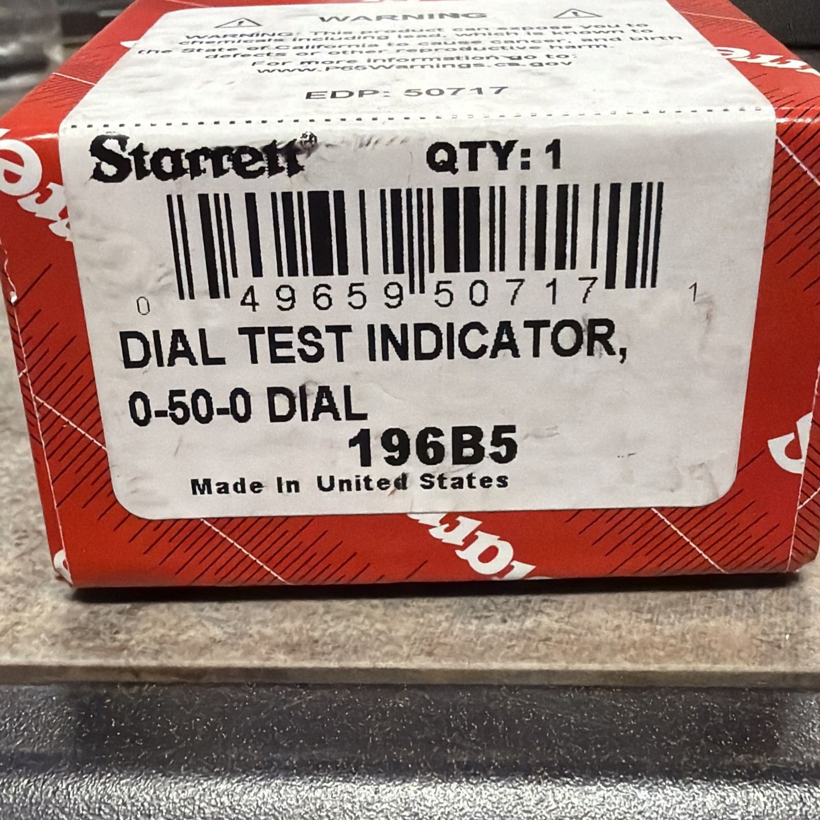 Starrett 196B5 Dial Test Indicator, Vert, 0 To 0.200 NEW