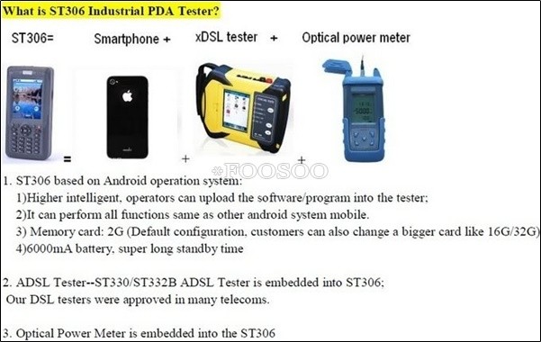 NEW ST307 Industrial PDA = Android Smart Phone +Xdsl Tester+ Optical Power Me ks