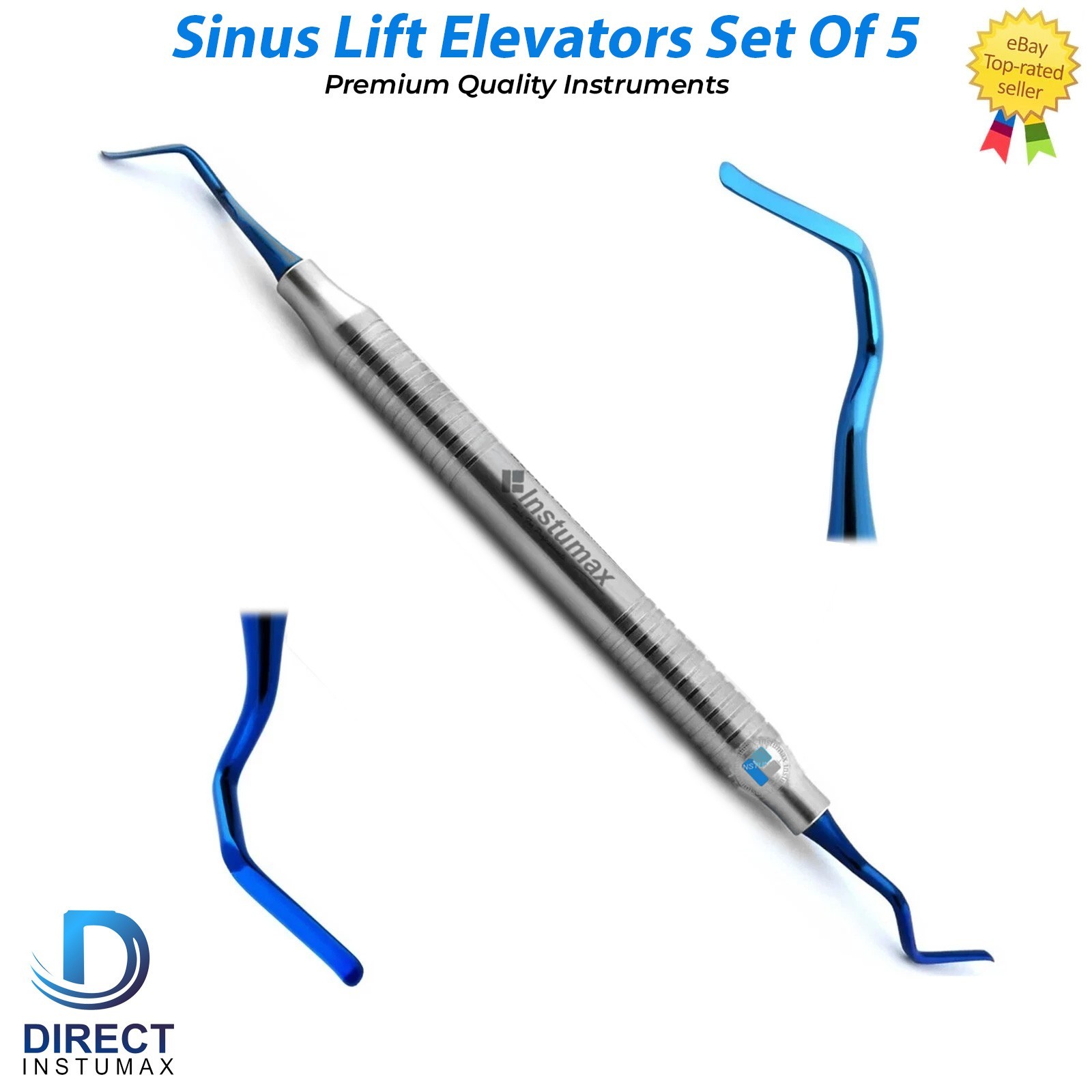 Sinus Dental Instruments Sinus Lift Instruments 5 Pcs Blue Coated Tips INSTUMAX®