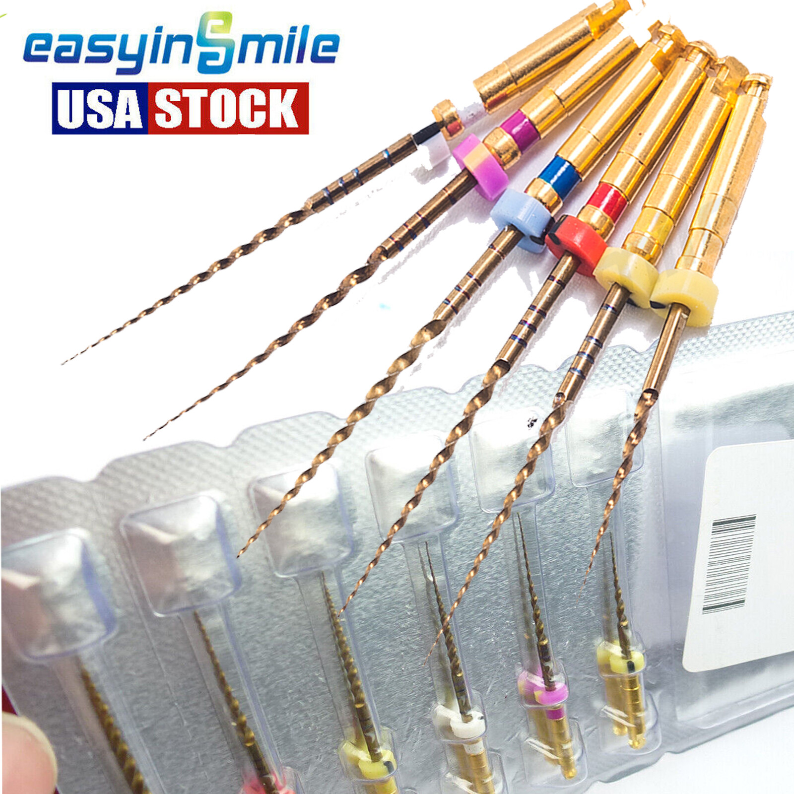 6pcs/pack Root Canal Files SX-F3 Gold X-Pro Dental NITI Rotary Files Flexible